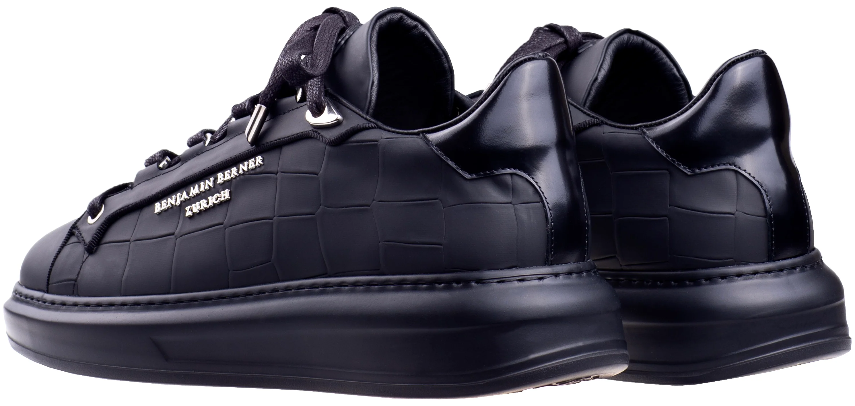 BNJ ACHILLE ALL BLACK MATT CROCODILE - Image 3