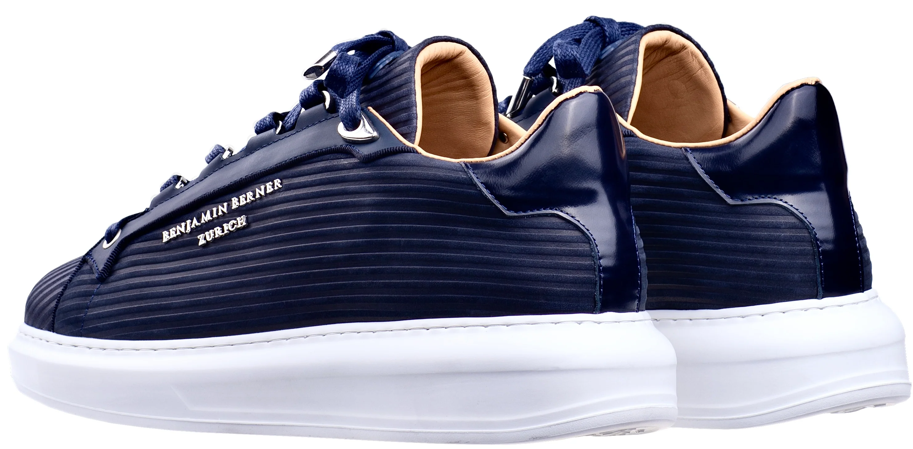 BNJ ACHILLE NAVY 3D STRIPED  NUBUCK - Image 3