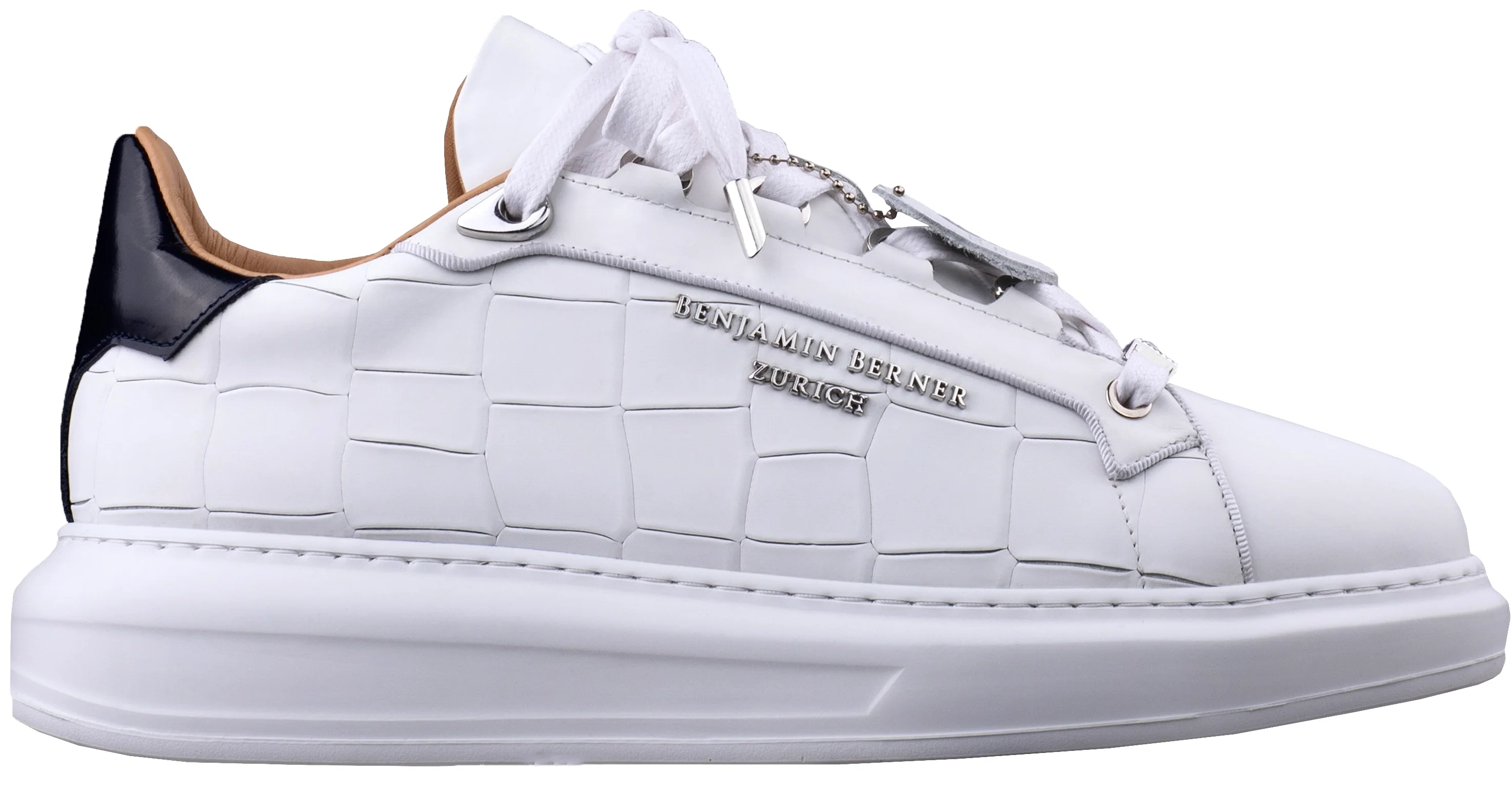 BNJ ACHILLE ALL WHITE MATT CROCODILE - Image 2