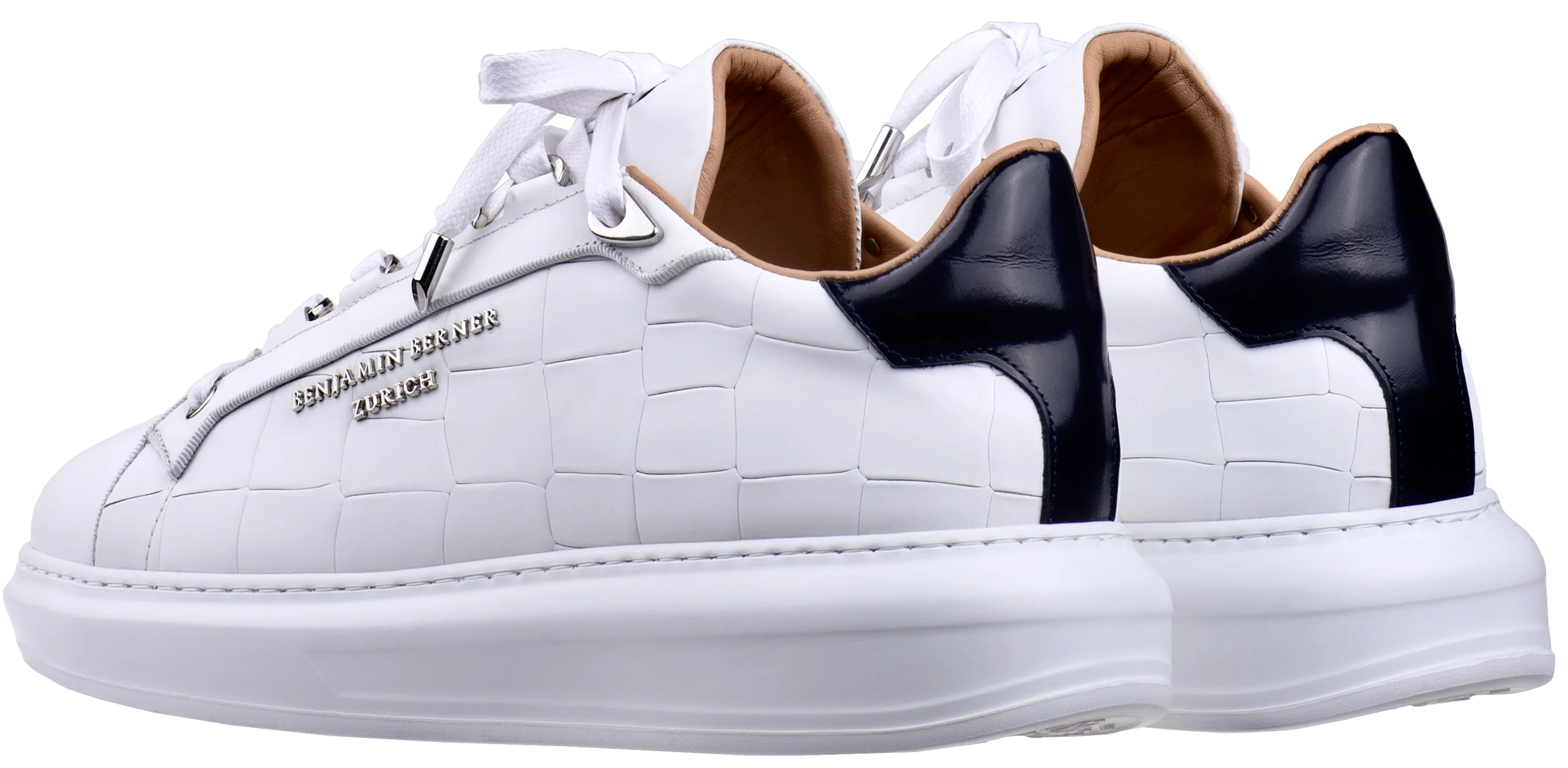 BNJ ACHILLE ALL WHITE MATT CROCODILE - Image 3