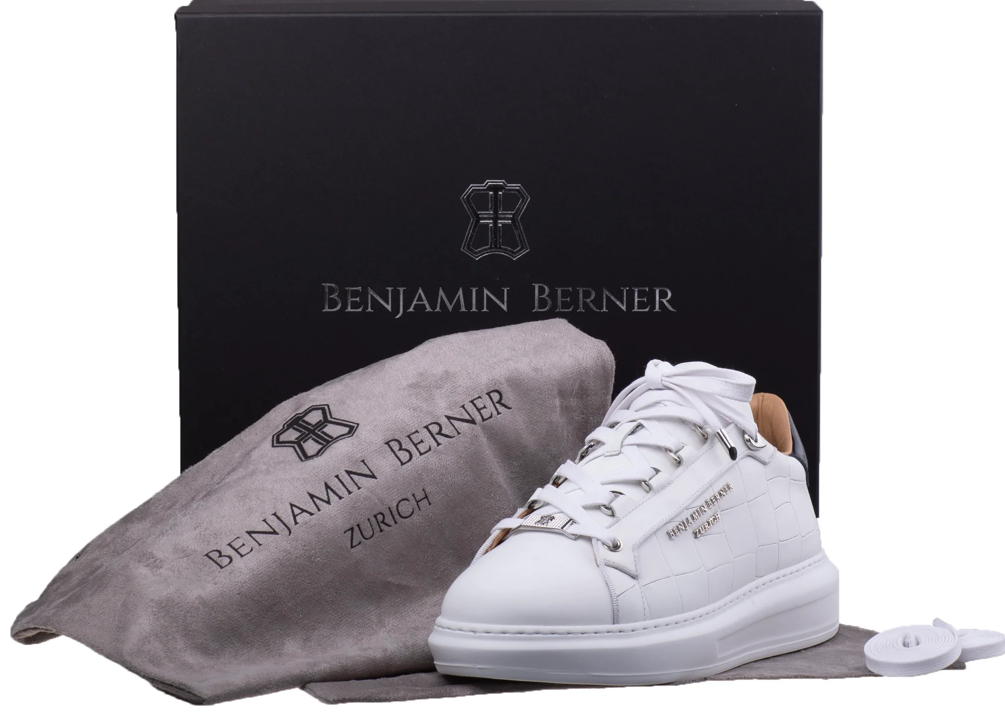 BNJ ACHILLE ALL WHITE MATT CROCODILE - Image 4