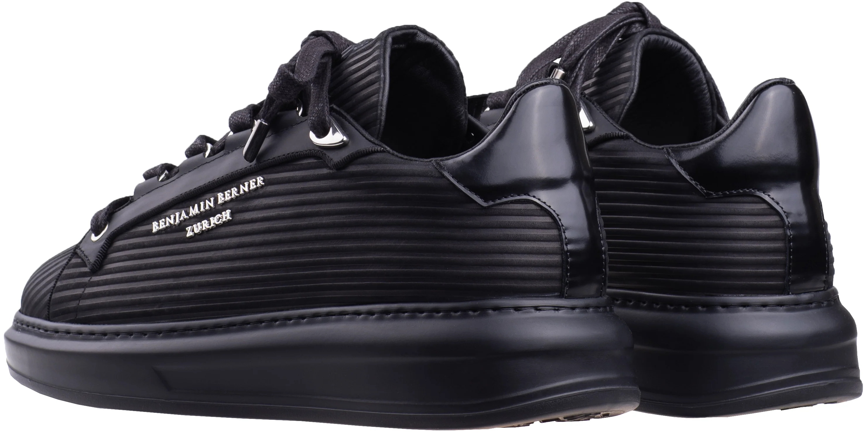 BNJ ACHILLE ALL BLACK 3D STRIPED  NUBUCK - Image 3