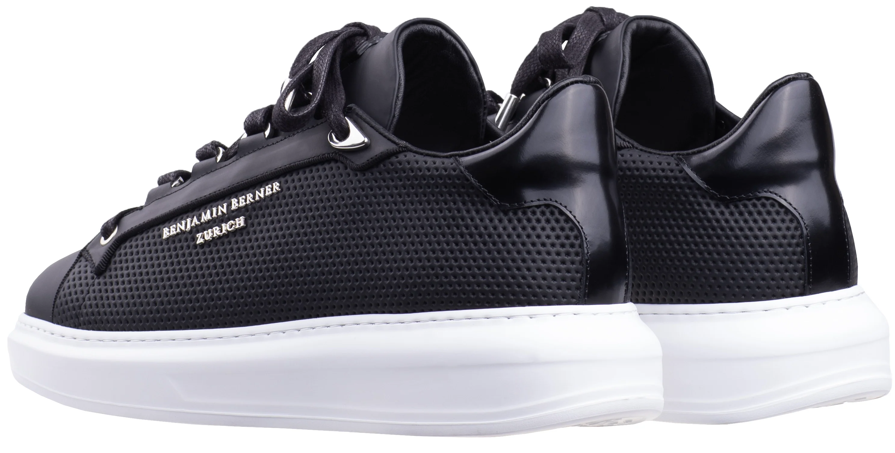 BNJ ACHILLE BLACK OCTAGON EMBOSSED MATT NAPPA - Image 3