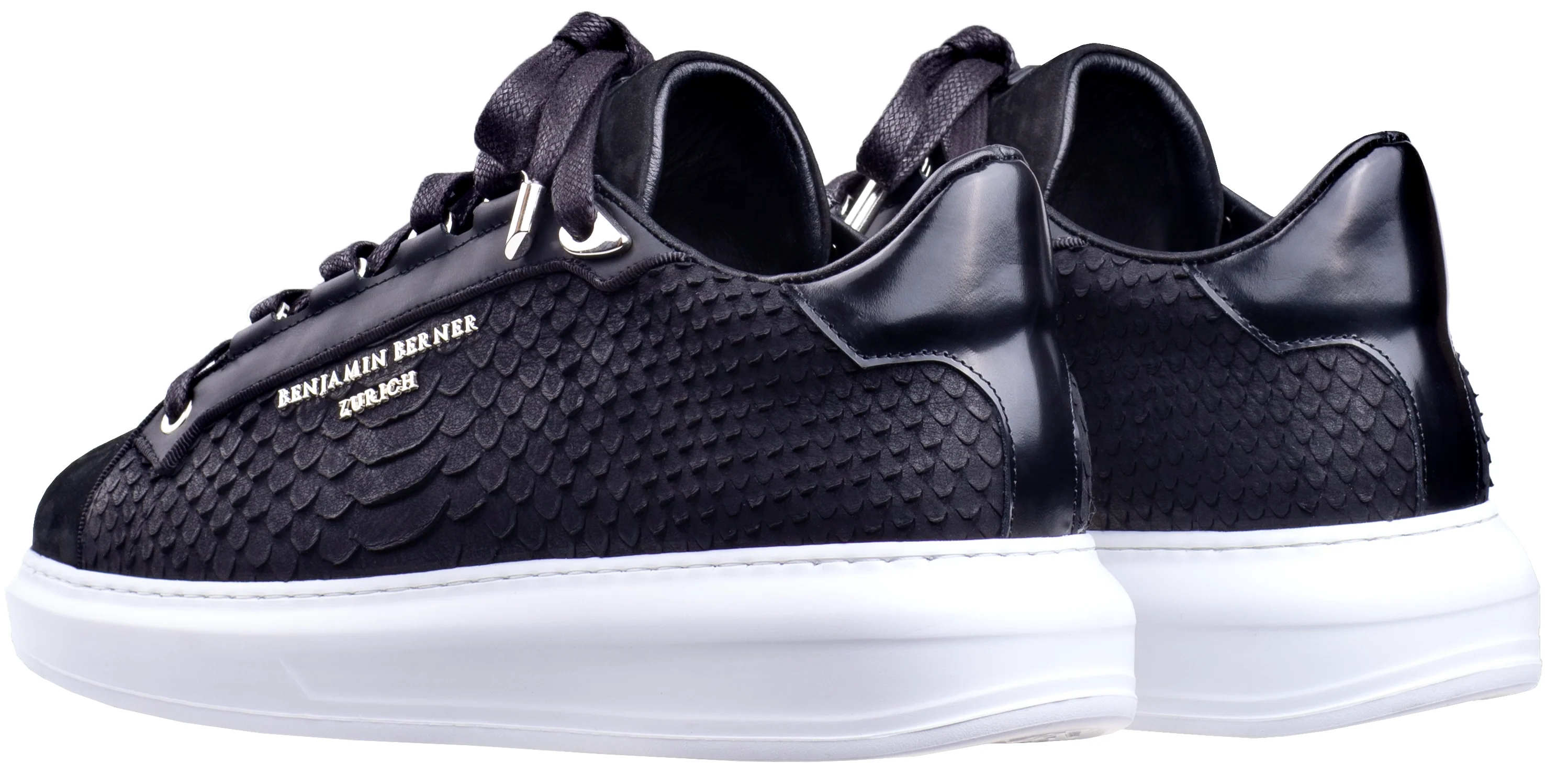 BNJ ACHILLE BLACK PYTHON CUT NUBUCK - Image 3