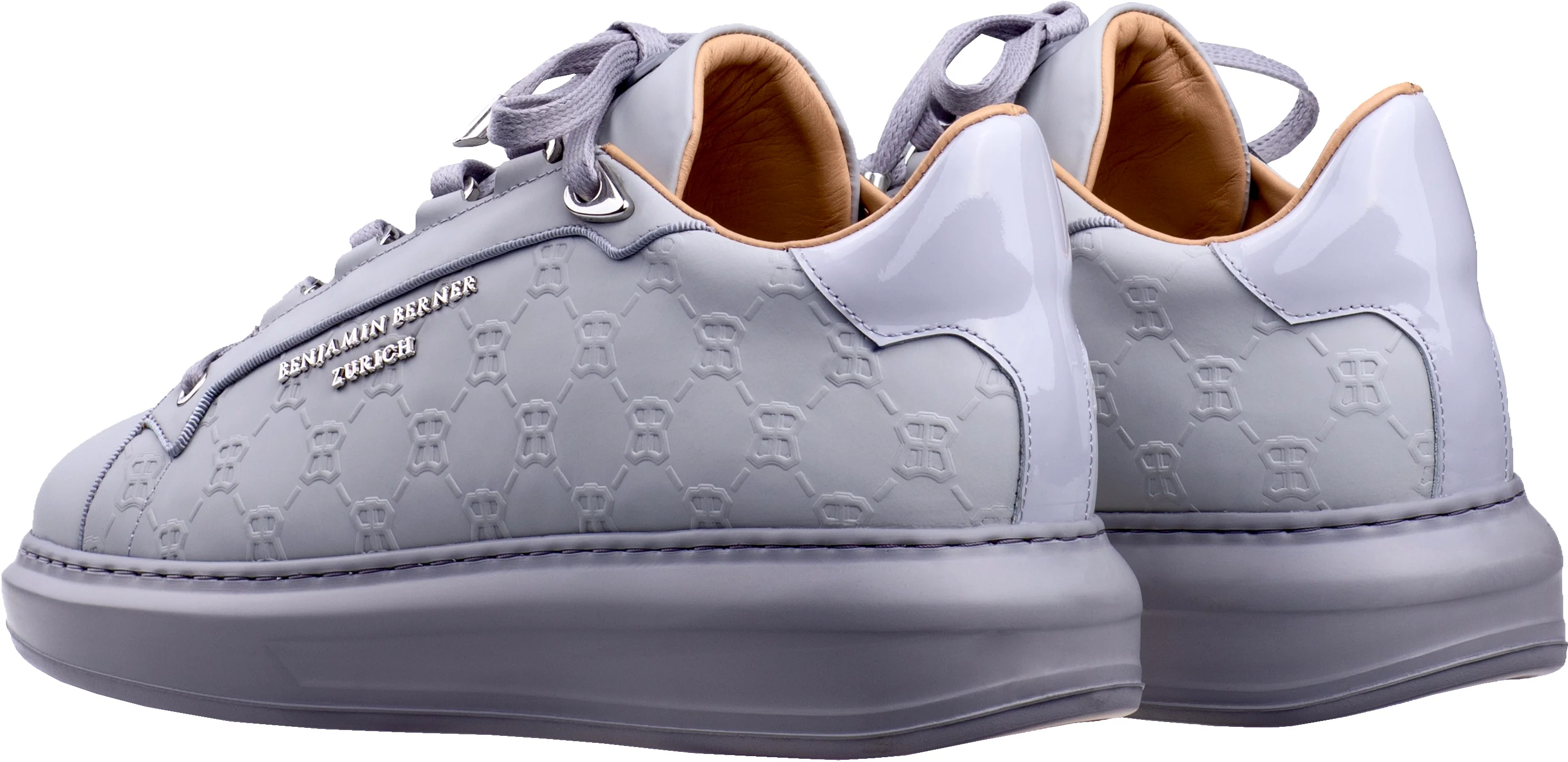 BNJ ACHILLE ICE GREY MONOGRAM EMBOSSED MATT NAPPA - Image 3