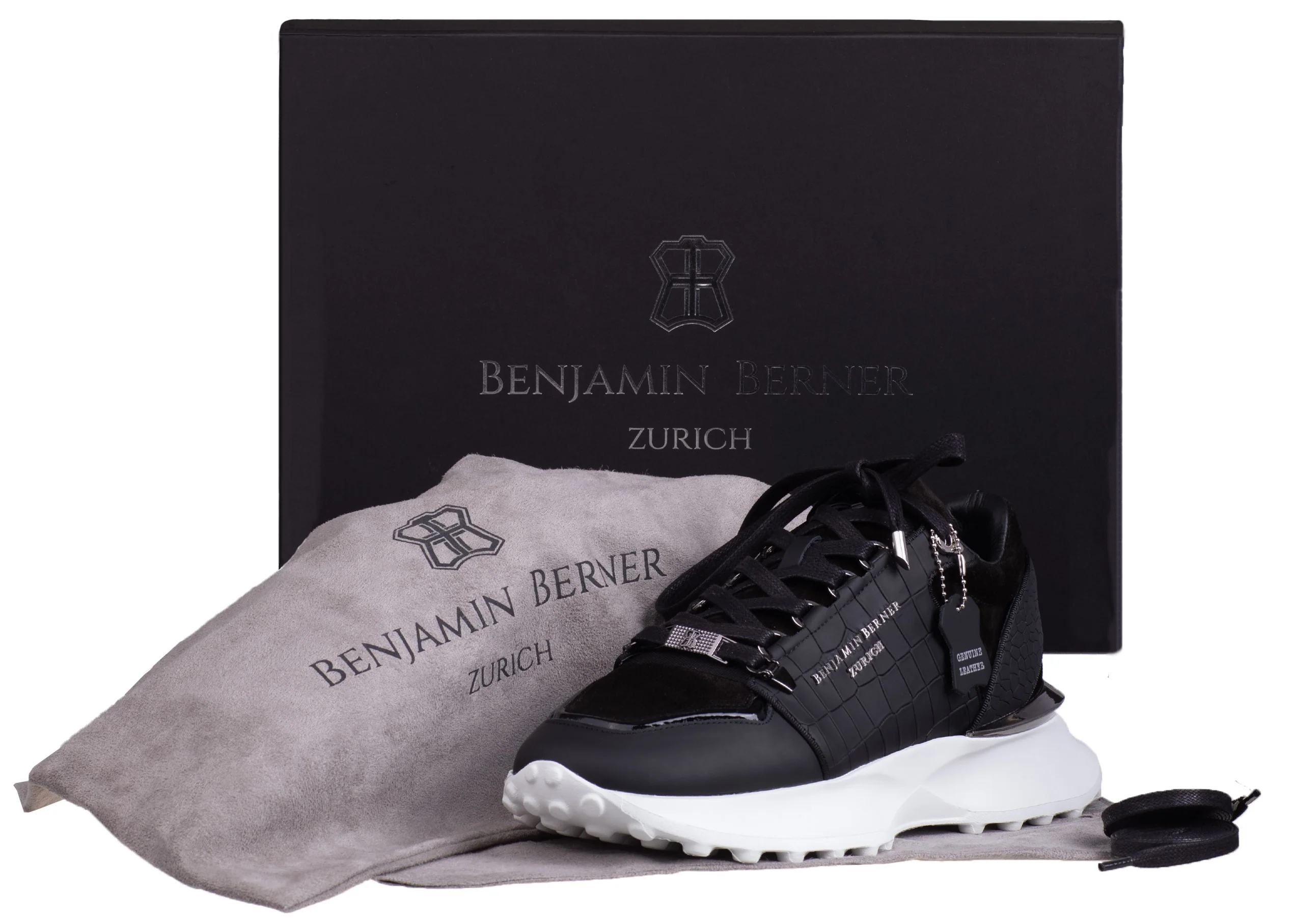 BNJ AGON BLACK CROCODILE EFFECT - SUEDE - Image 3