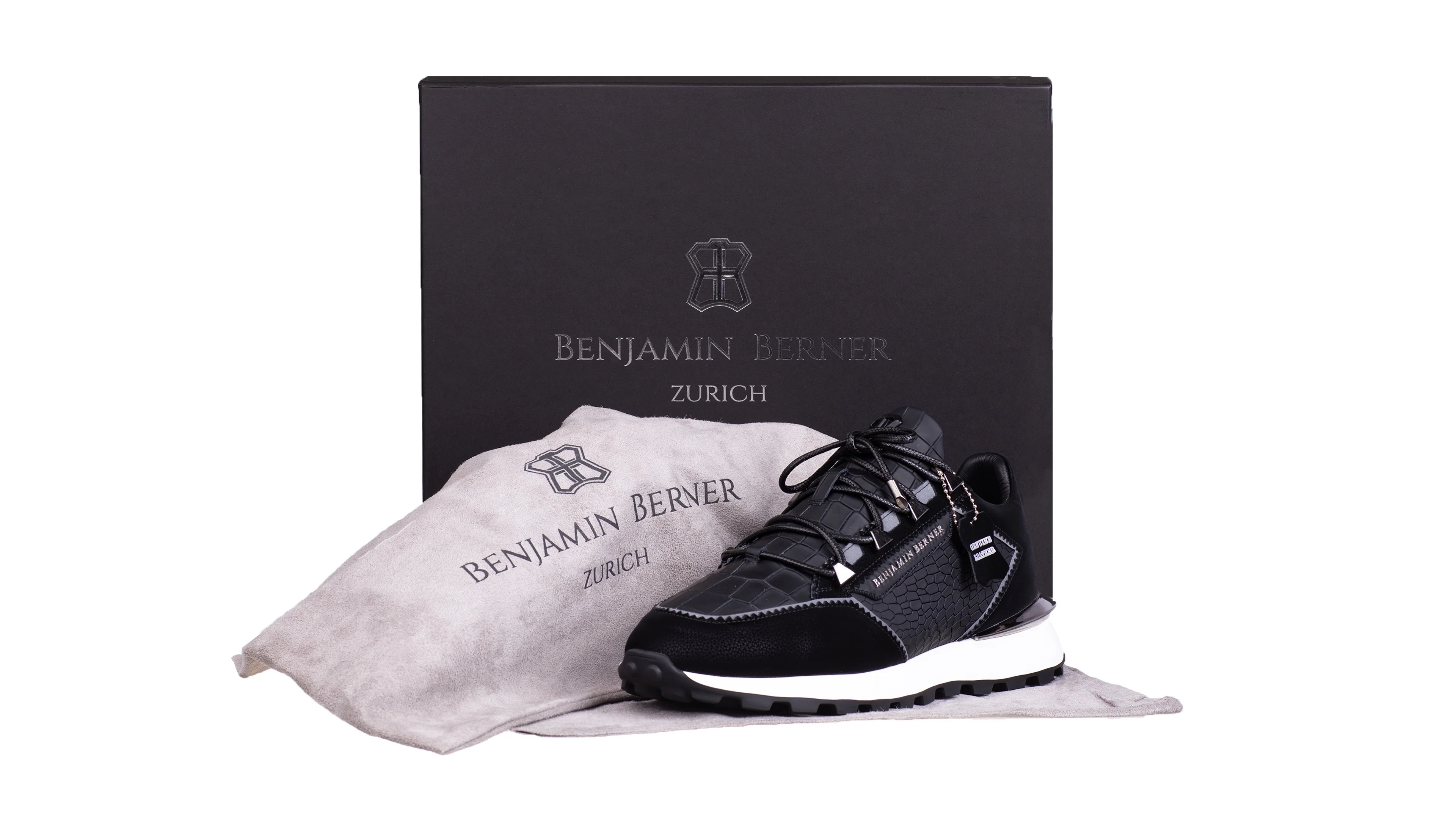 BNJ COSMO BLACK MATT CROCODILE EFFECT - NAPPA - Image 3