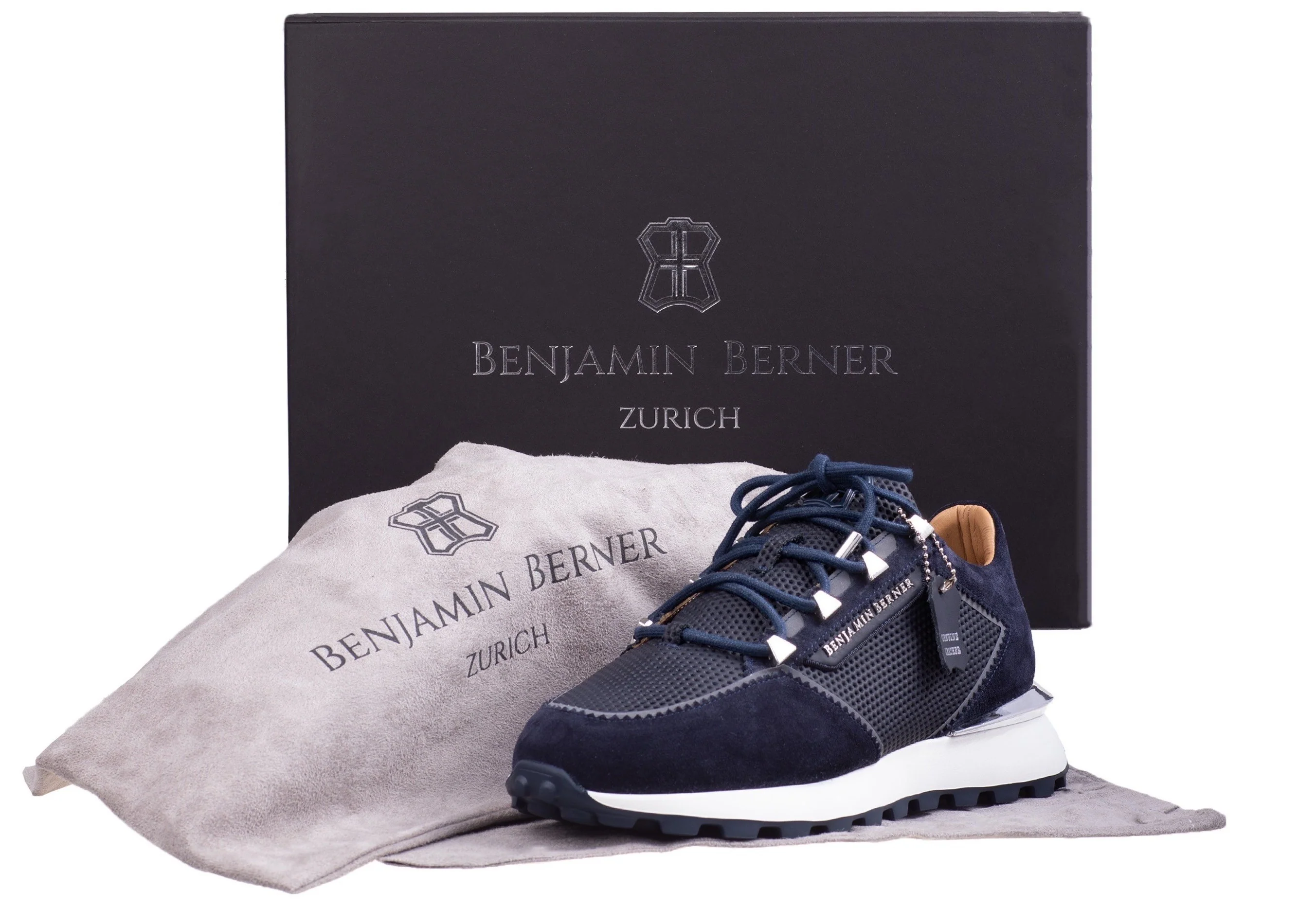BNJ COSMO NAVY BLUE MATT OCTAGON EMBOSSED - SUEDE - Image 3