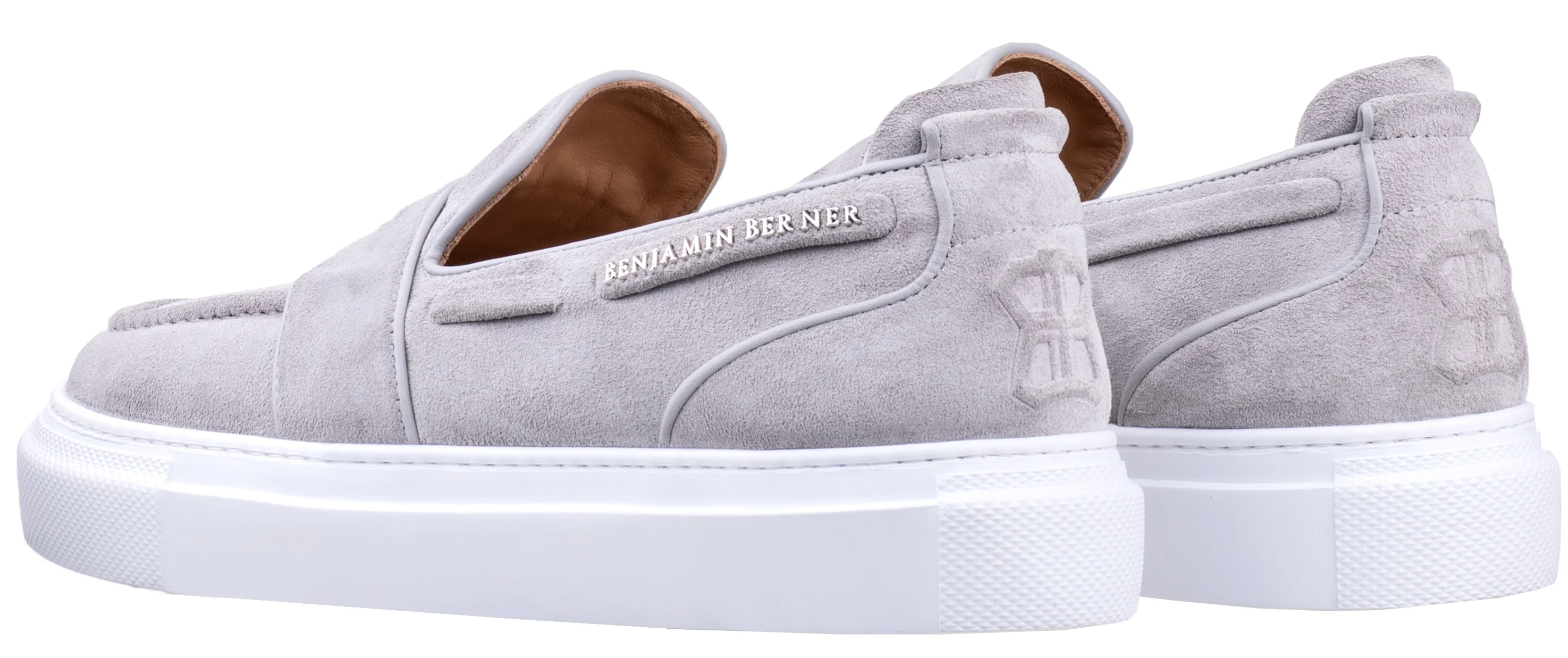 BNJ ENZO  ICE GREY  SUEDE PENNY LOAFER - Image 3