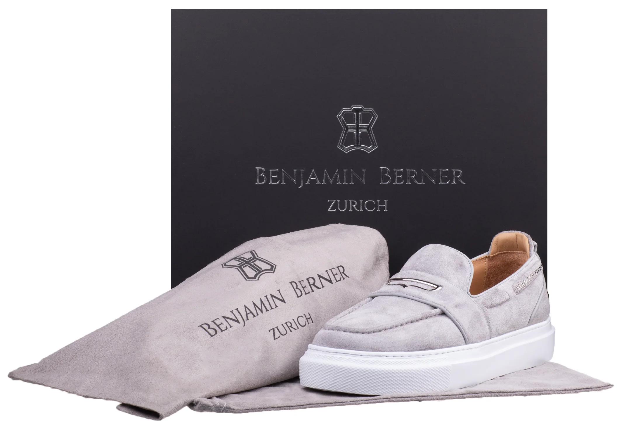 BNJ ENZO  ICE GREY  SUEDE PENNY LOAFER - Image 4