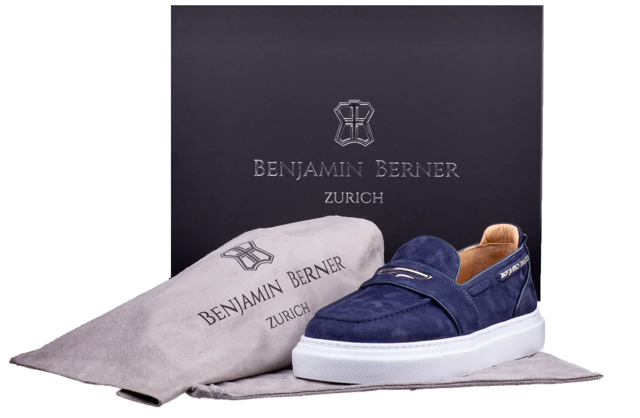 BNJ ENZO  MIDNIGHT BLUE NUBUCK PENNY LOAFER - Image 3