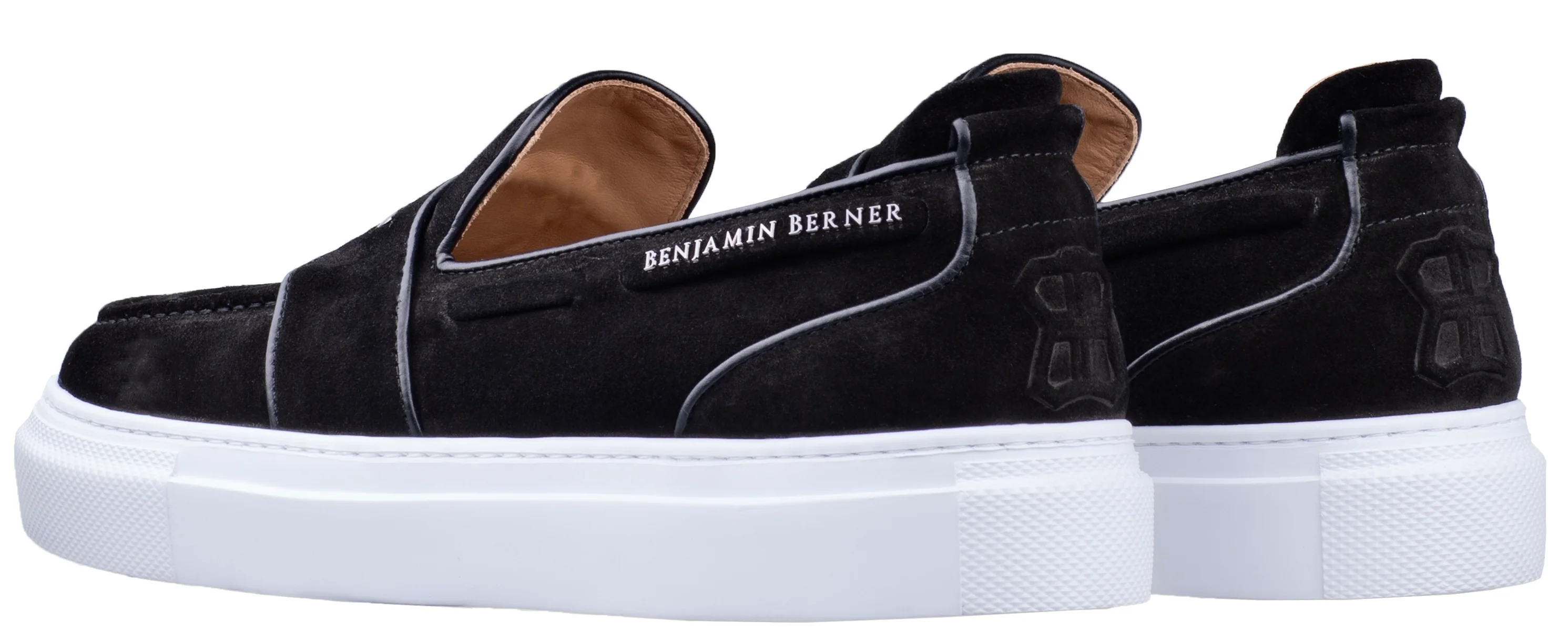 BNJ ENZO ONYX BLACK SUEDE CALFSKIN PENNY LOAFER - Image 3