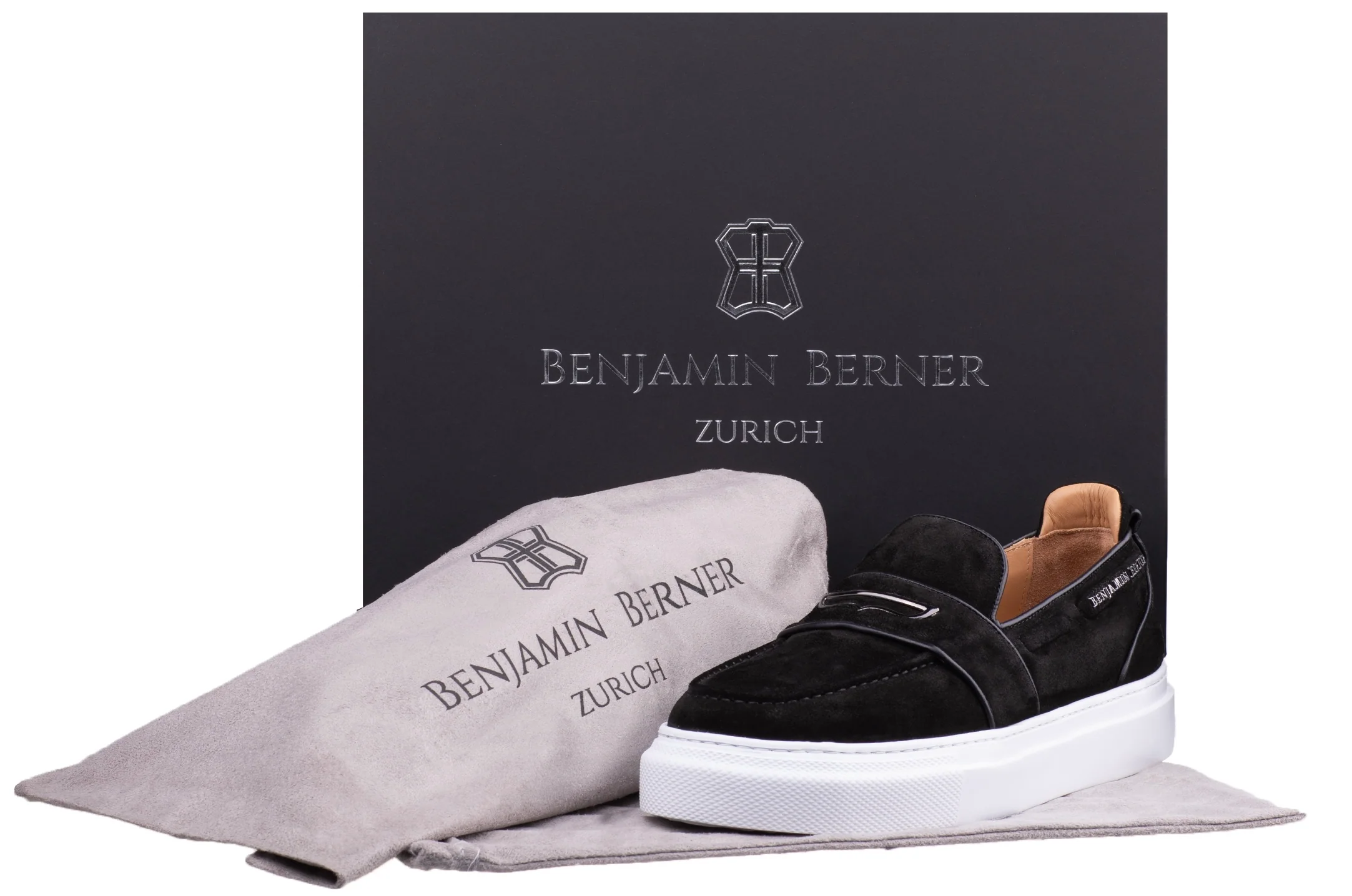 BNJ ENZO ONYX BLACK SUEDE CALFSKIN PENNY LOAFER - Image 4