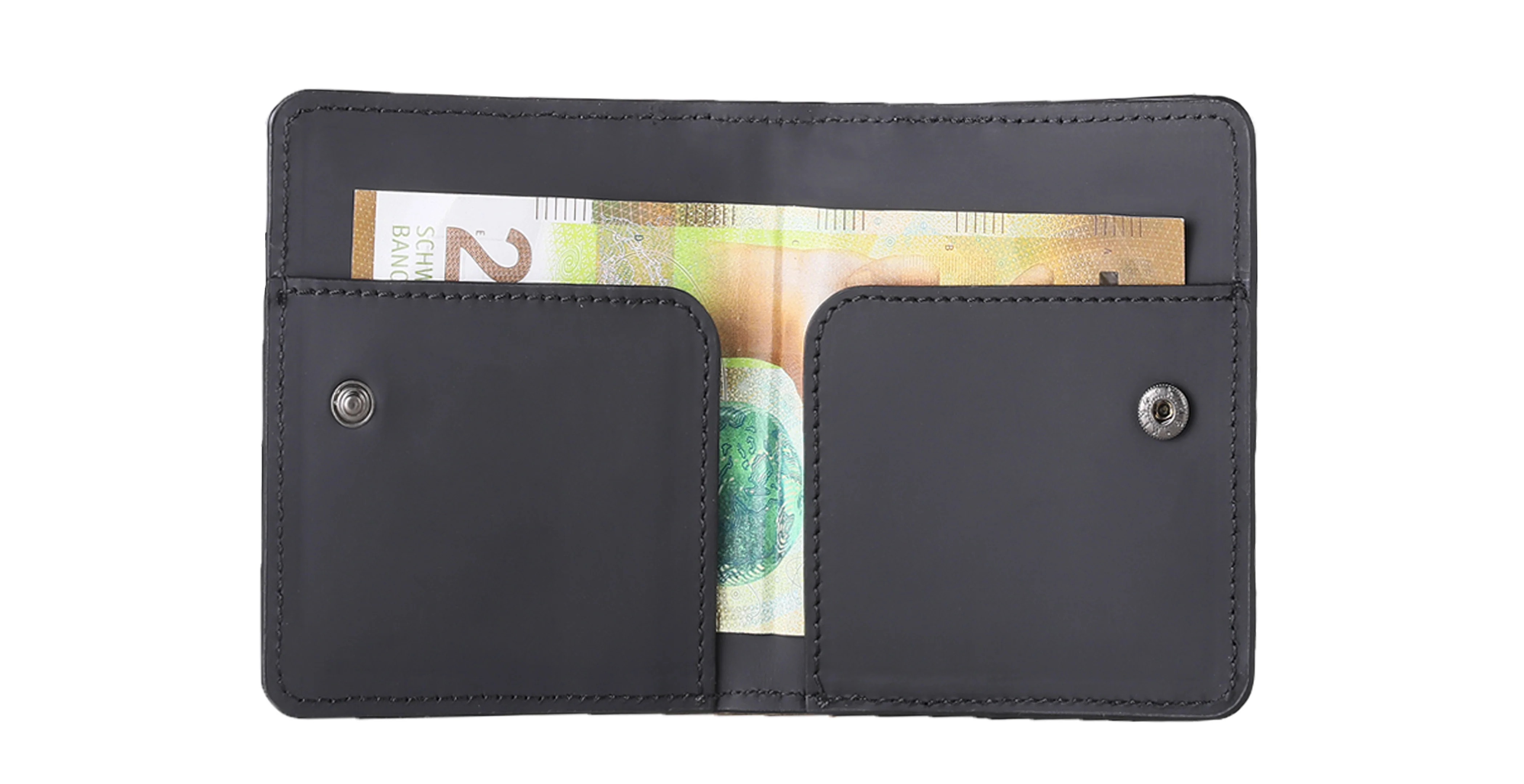 BNJ FLAP WALLET BLACK MATT CROCODILE  CALFSKIN - Image 3