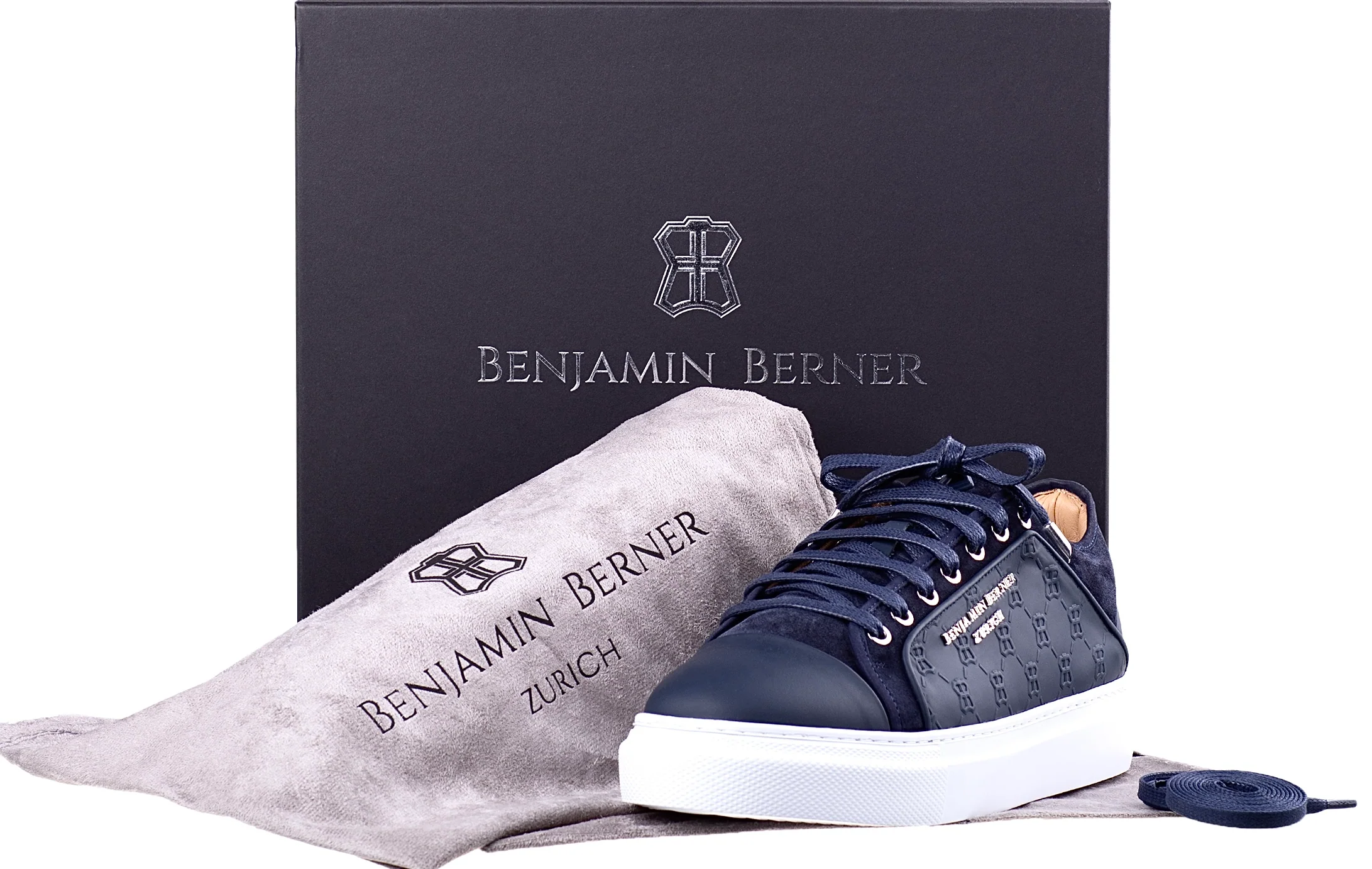 BNJ ODIN NAVY  MONOGRAM EMBOSSED MATT NAPPA - Image 4