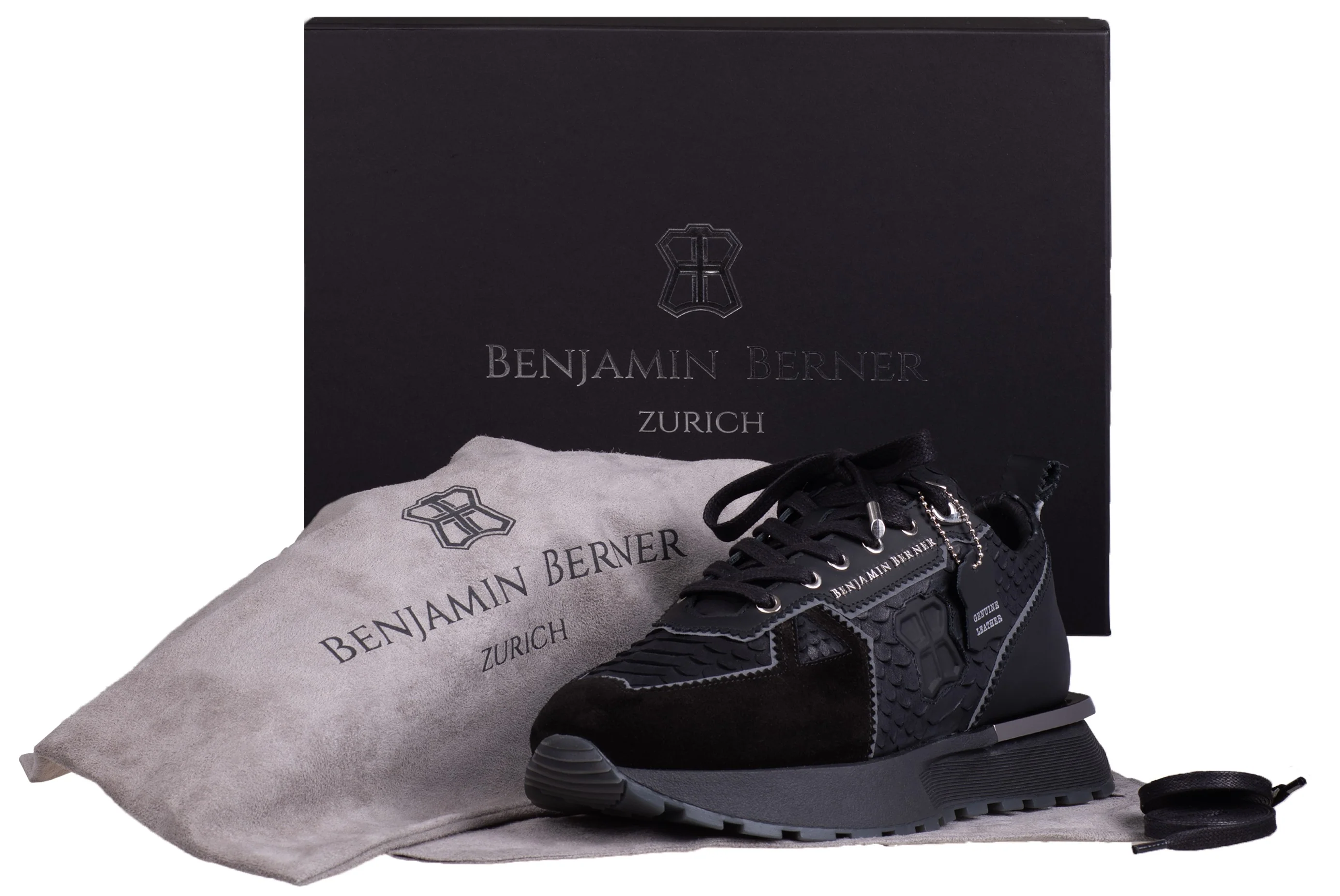 BNJ NEXUS BLACK ALLIGATOR EFFECT -SUEDE - Image 3