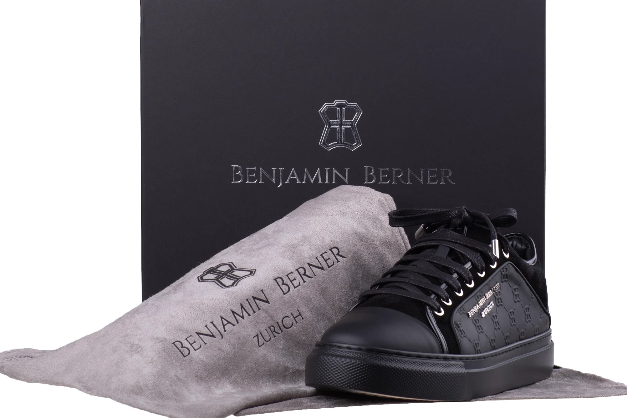 BNJ ODIN ALL BLACK  MONOGRAM EMBOSSED MATT NAPPA - Image 4