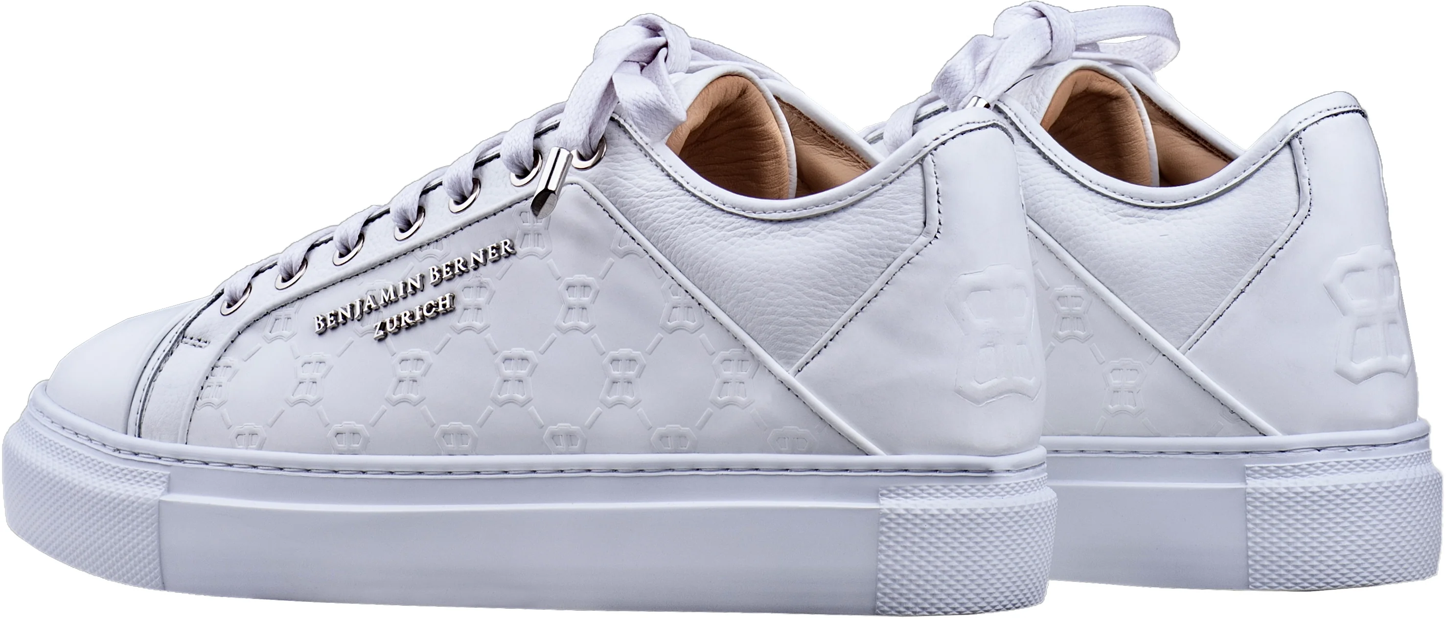 BNJ ODIN ALL WHITE  MONOGRAM EMBOSSED MATT NAPPA - Image 3