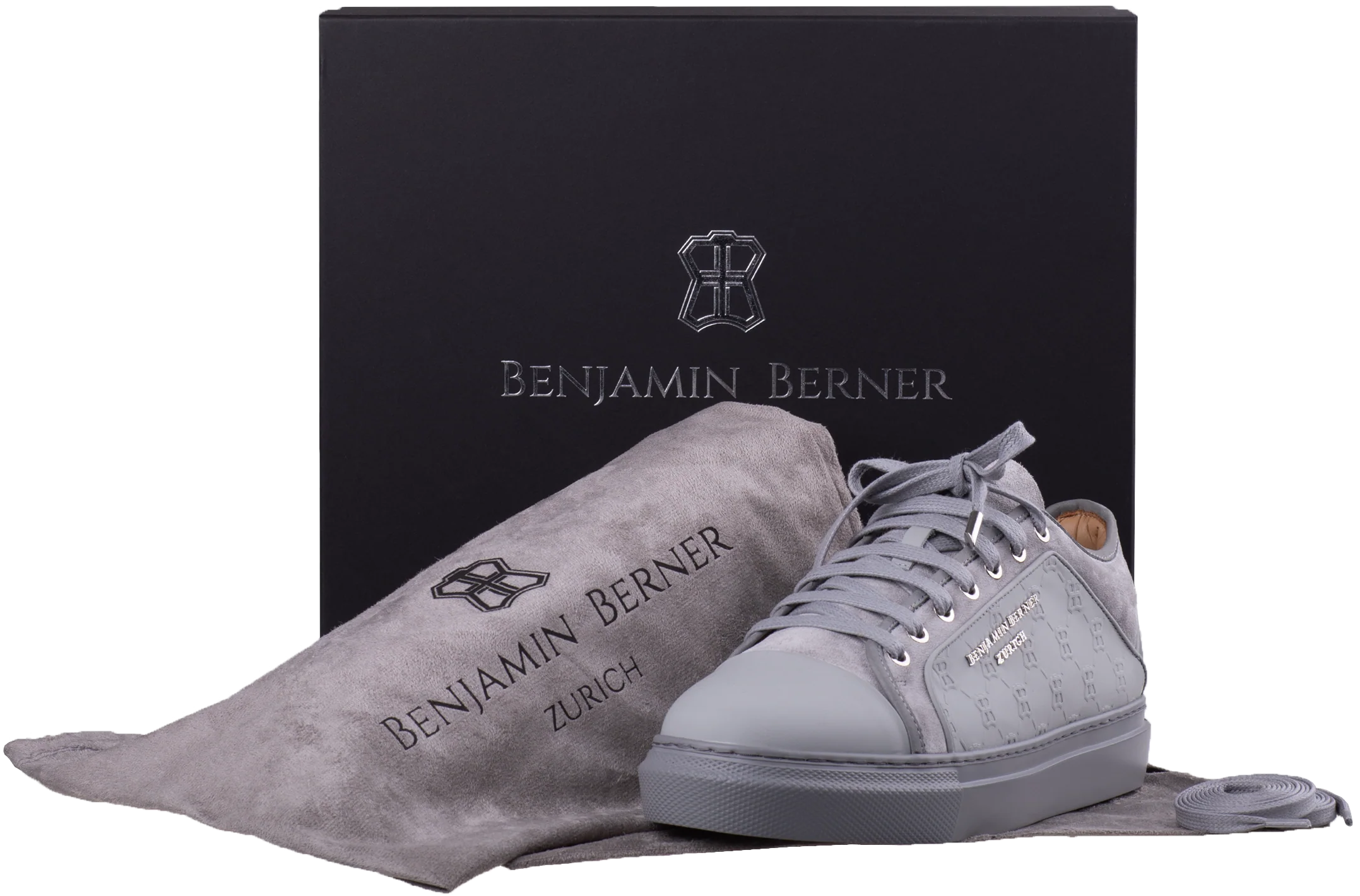 BNJ ODIN ICE GREY  MONOGRAM EMBOSSED MATT NAPPA - Image 4