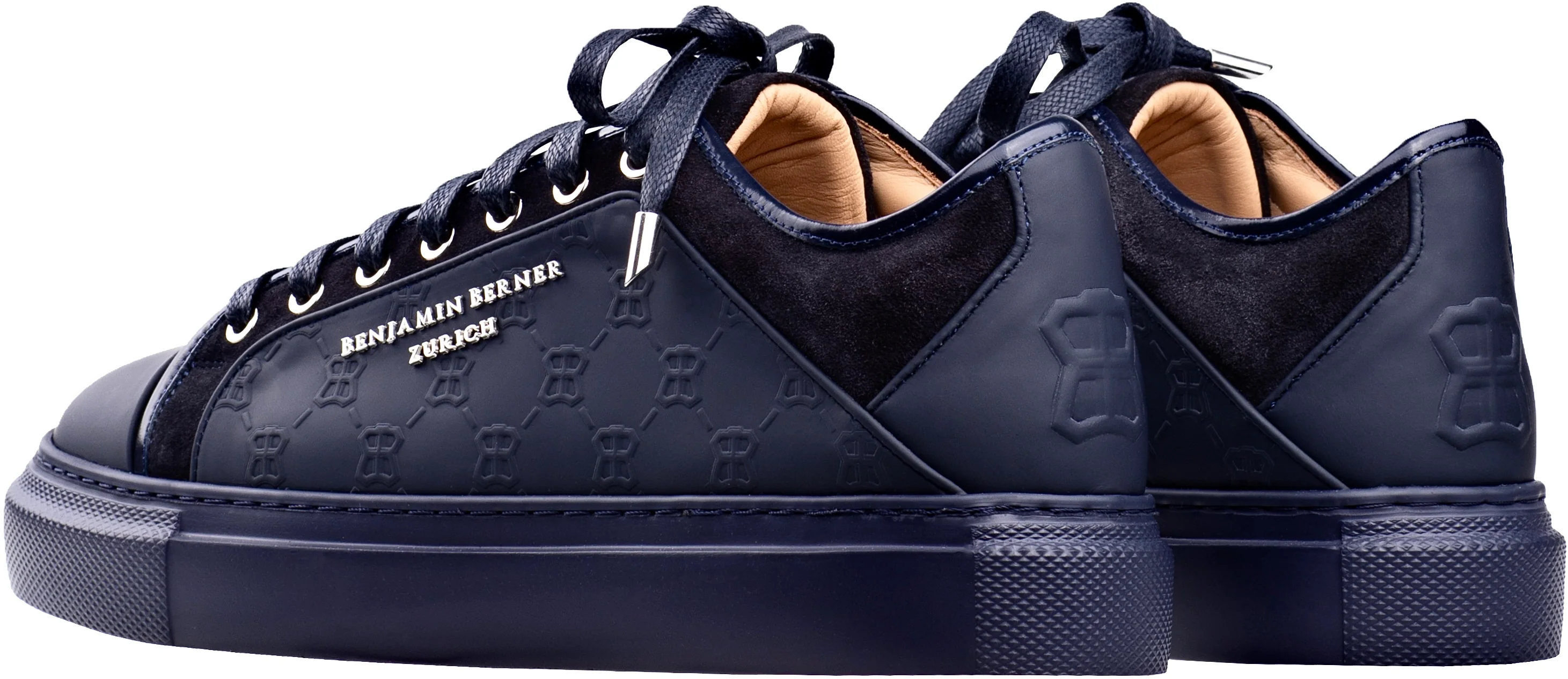 BNJ ODIN MIDNIGHT BLUE  MONOGRAM EMBOSSED MATT NAPPA - Image 3