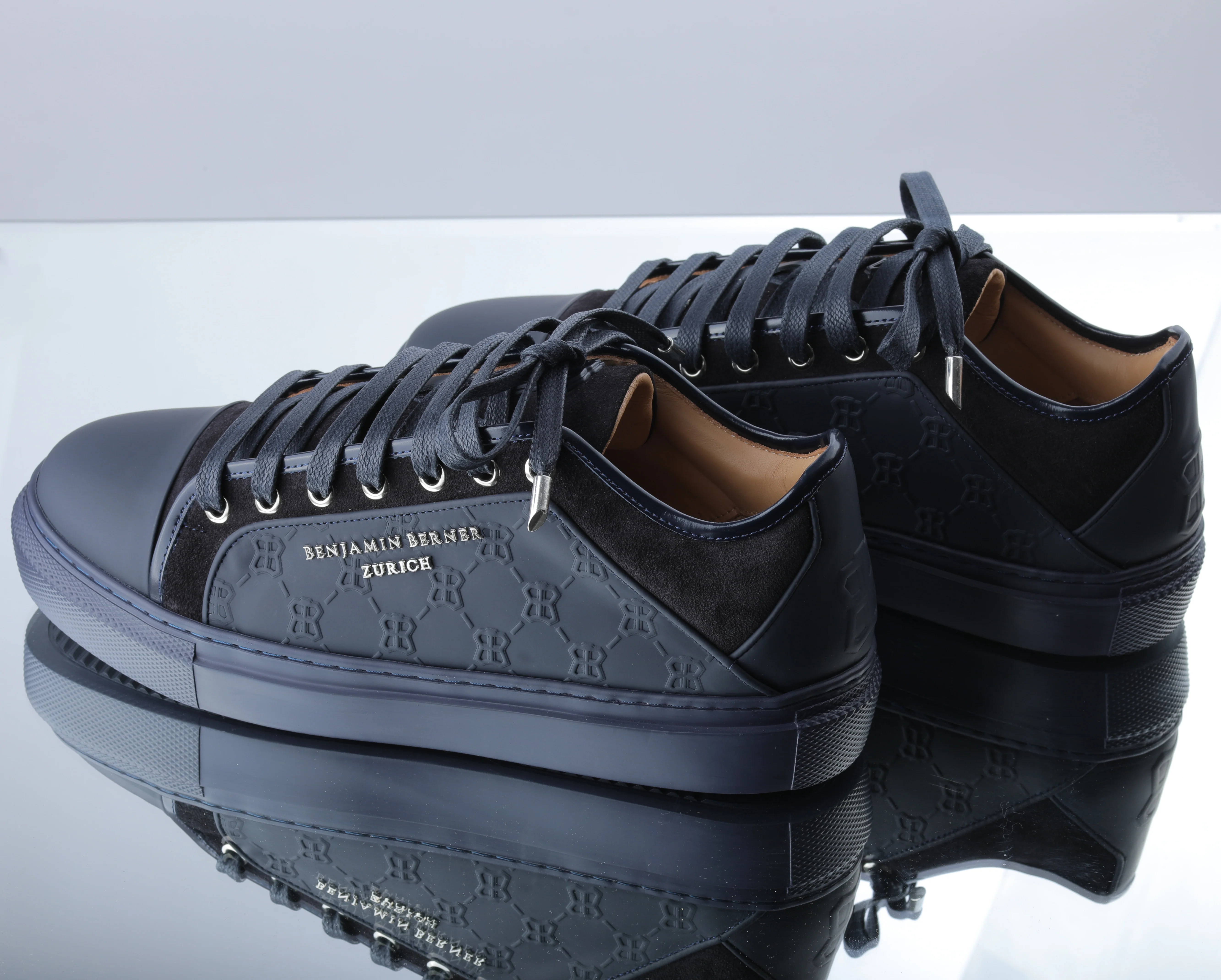 BNJ ODIN MIDNIGHT BLUE  MONOGRAM EMBOSSED MATT NAPPA - Image 6
