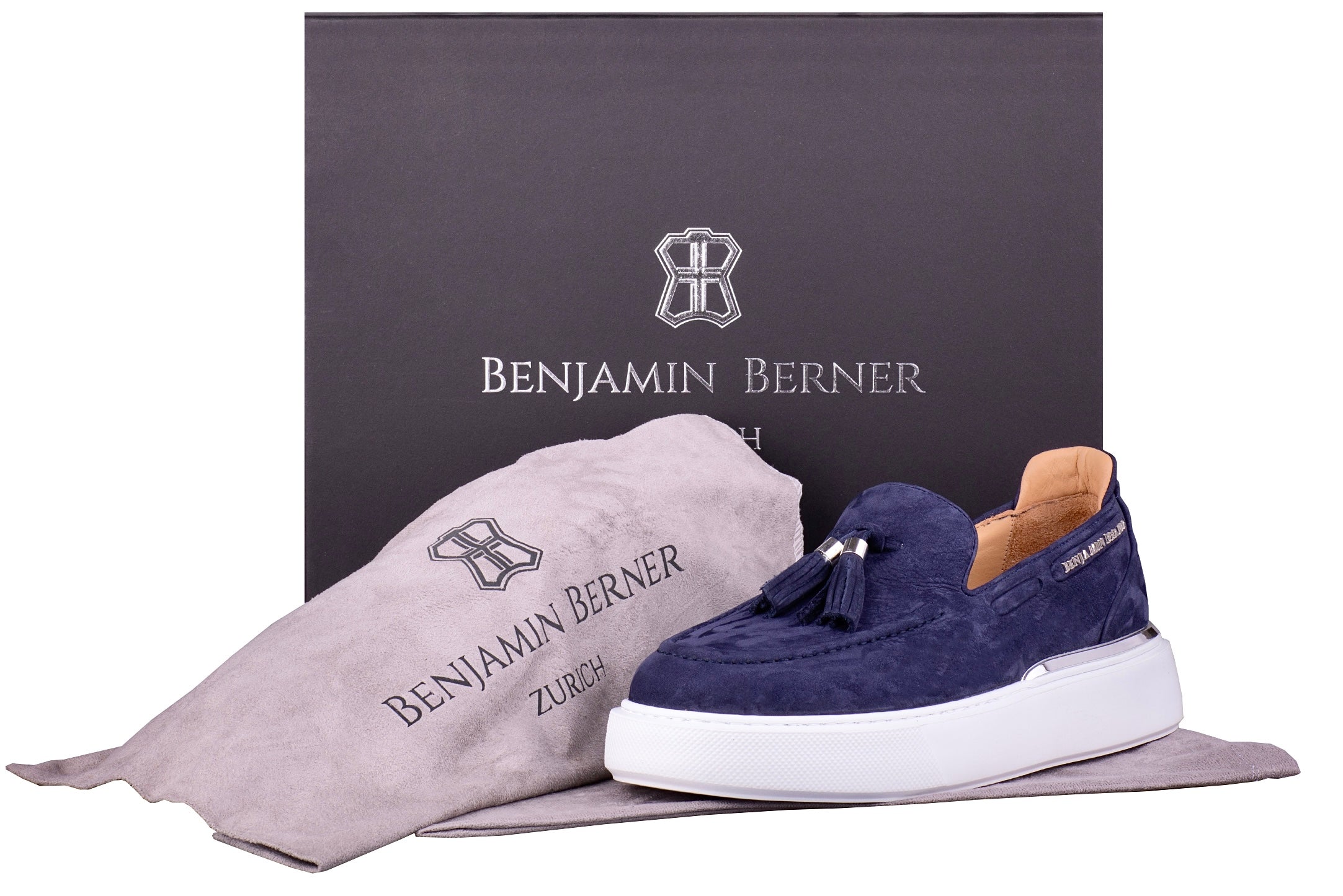BNJ ORION MIDNIGHT BLUE NUBUCK  TASSEL LOAFER - Image 4