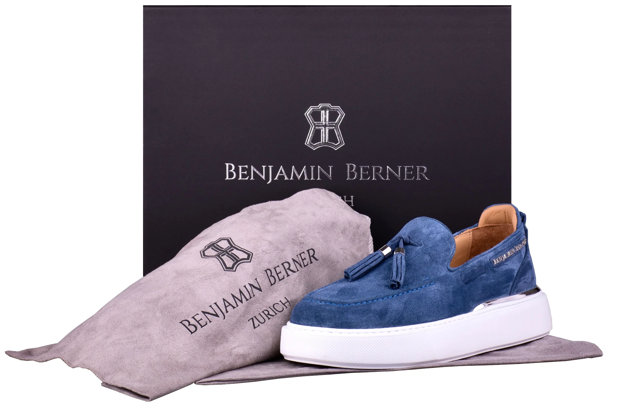 BNJ ORION INDIGO  BLUE SUEDE  TASSEL LOAFER - Image 4