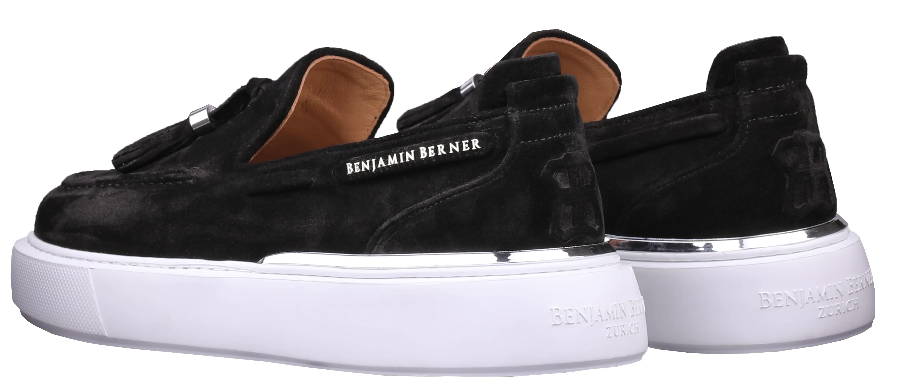 BNJ ORION ONYX BLACK SUEDE  TASSEL LOAFER - Image 3