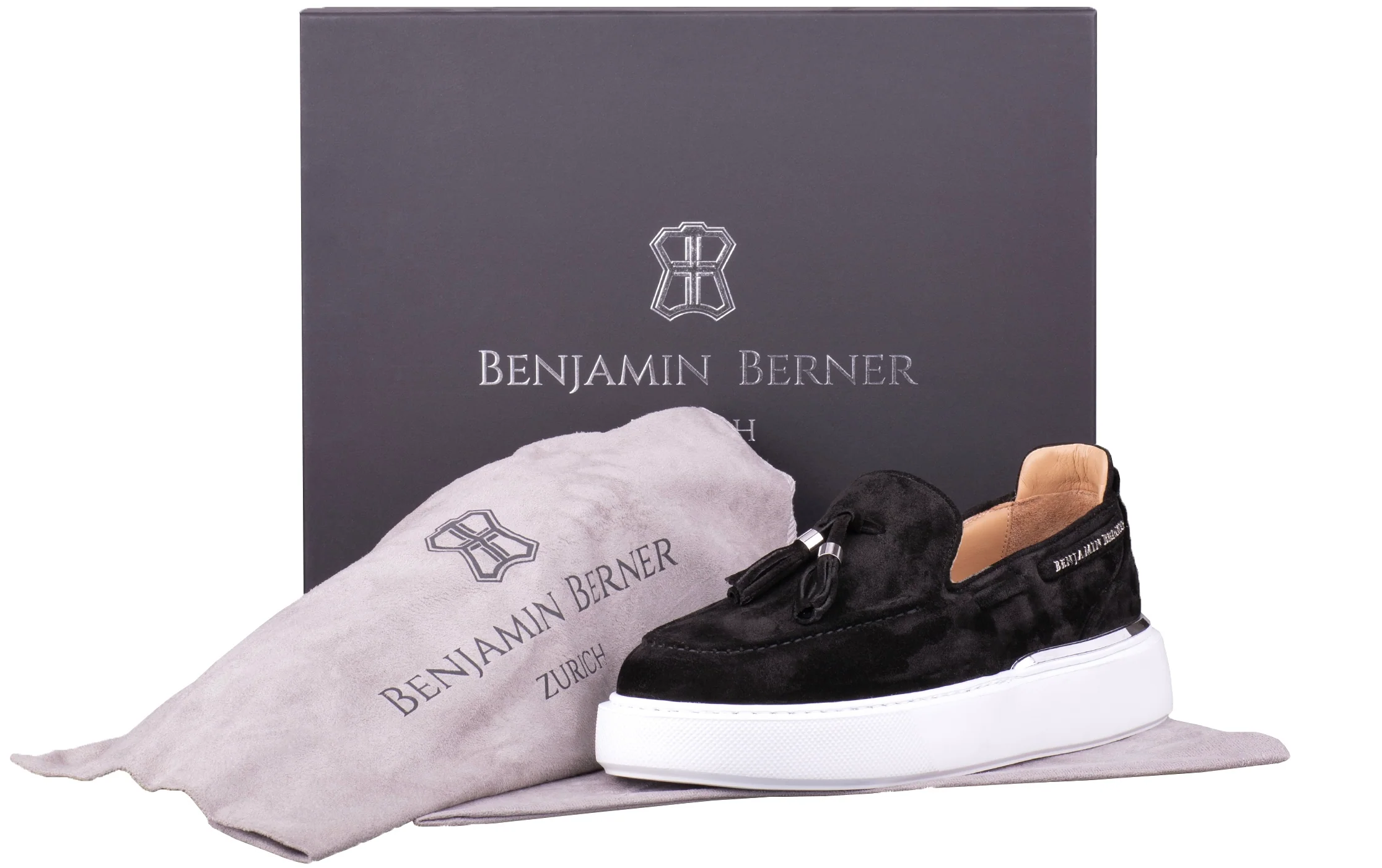 BNJ ORION ONYX BLACK SUEDE  TASSEL LOAFER - Image 4