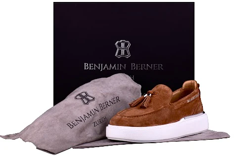 BNJ ORION CHESTNUT SUEDE  TASSEL LOAFER - Image 3
