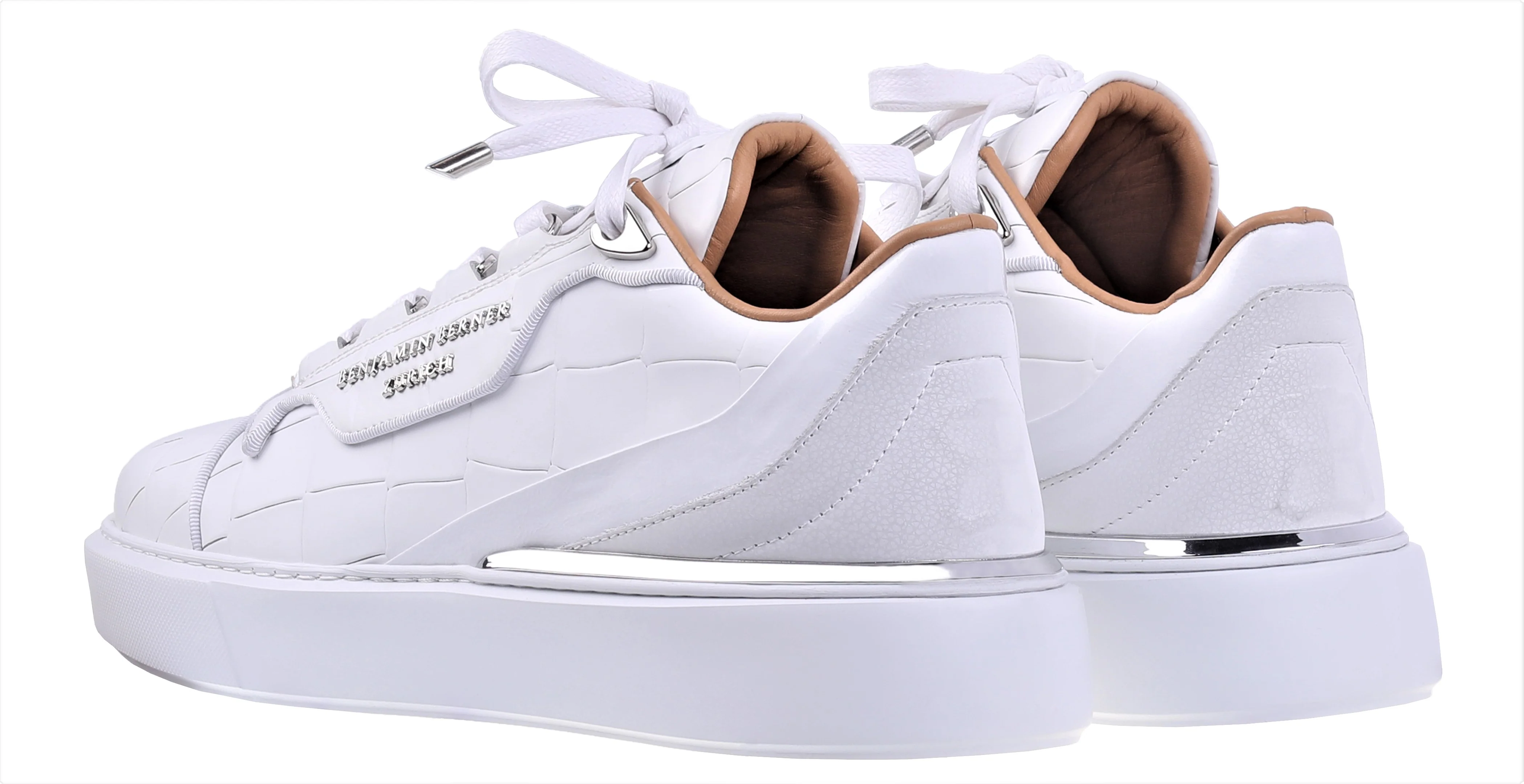 BNJ RAPHAEL Low-Top  ALL WHITE MATT CROCODILE - Image 3