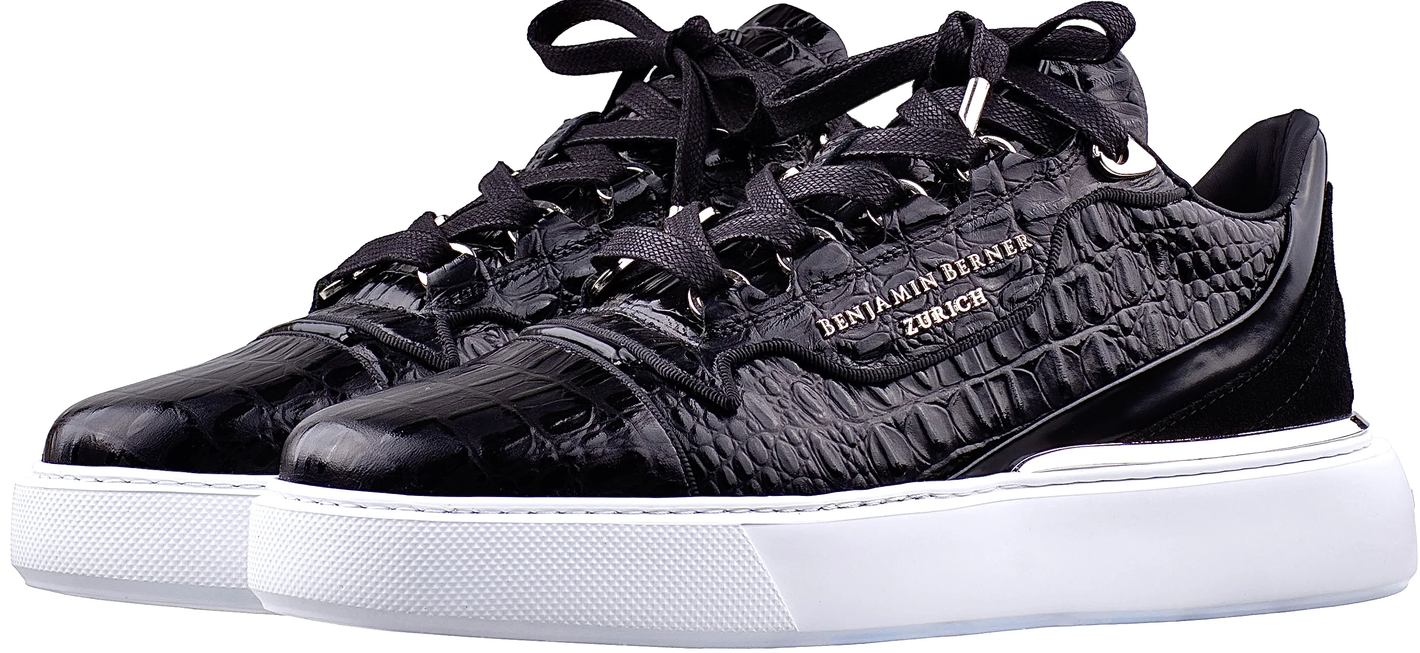 BNJ RAPHAEL Low-Top  BLACK  ALLIGATOR EFFECT