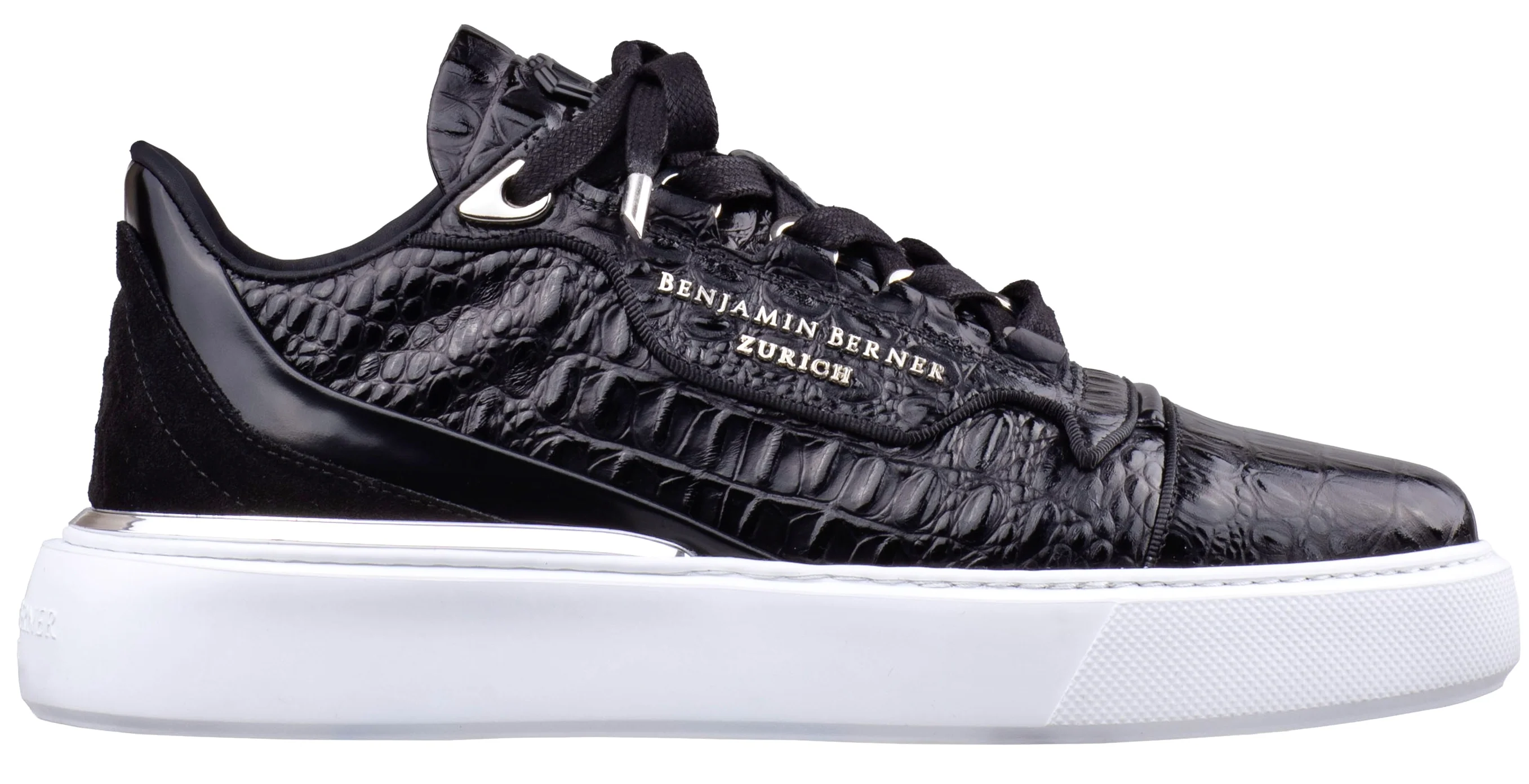 BNJ RAPHAEL Low-Top  BLACK  ALLIGATOR EFFECT - Image 2