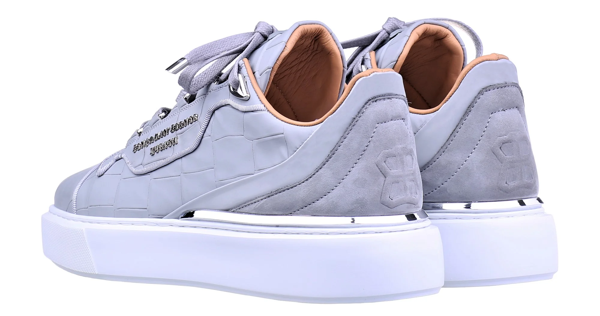 BNJ RAPHAEL Low-Top ICE GREY MATT CROCODILE - Image 3