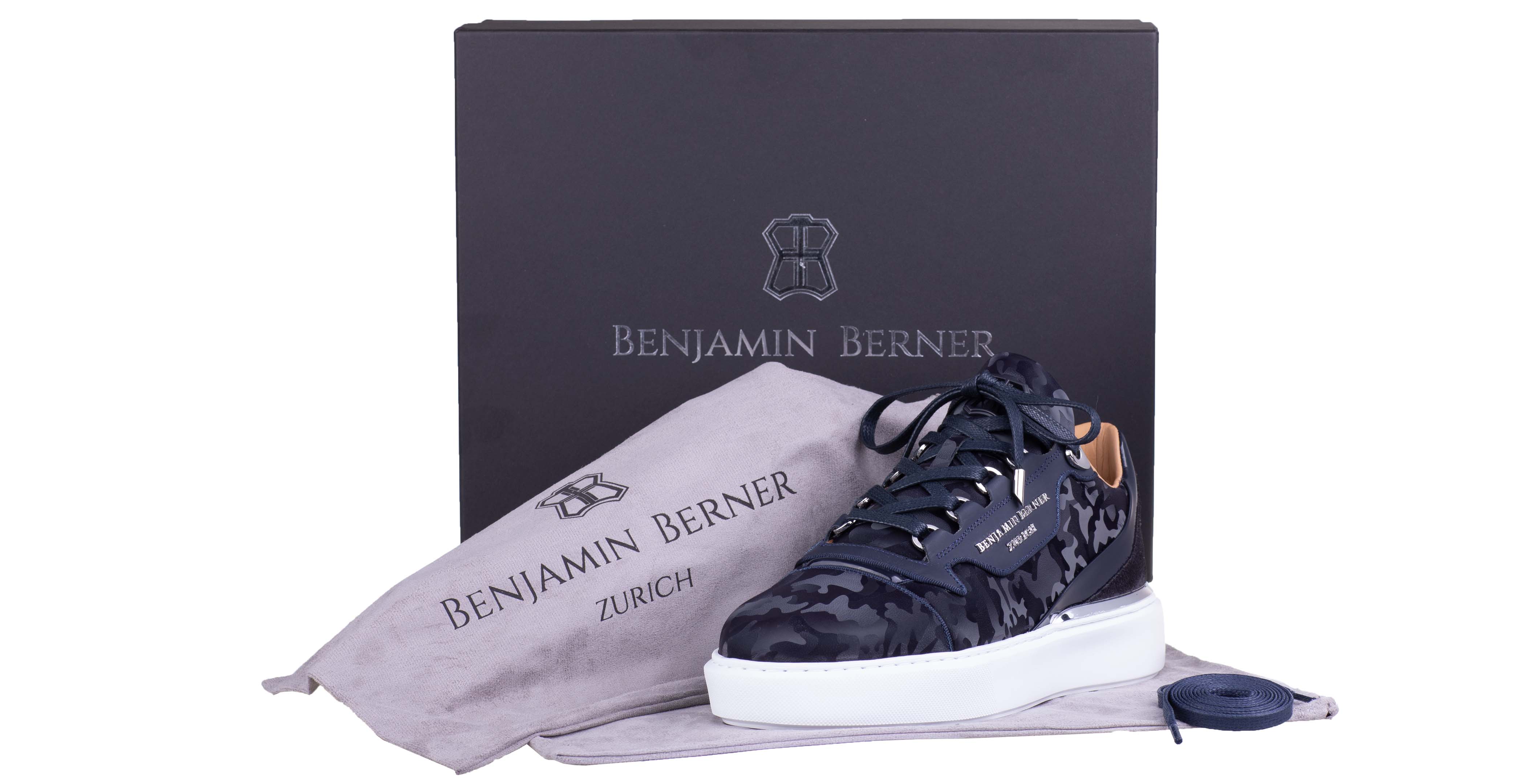 BNJ RAPHAEL Low-Top  NAVY REFLECTIVE CAMOUFLAGE-MATT NAPPA - Image 3