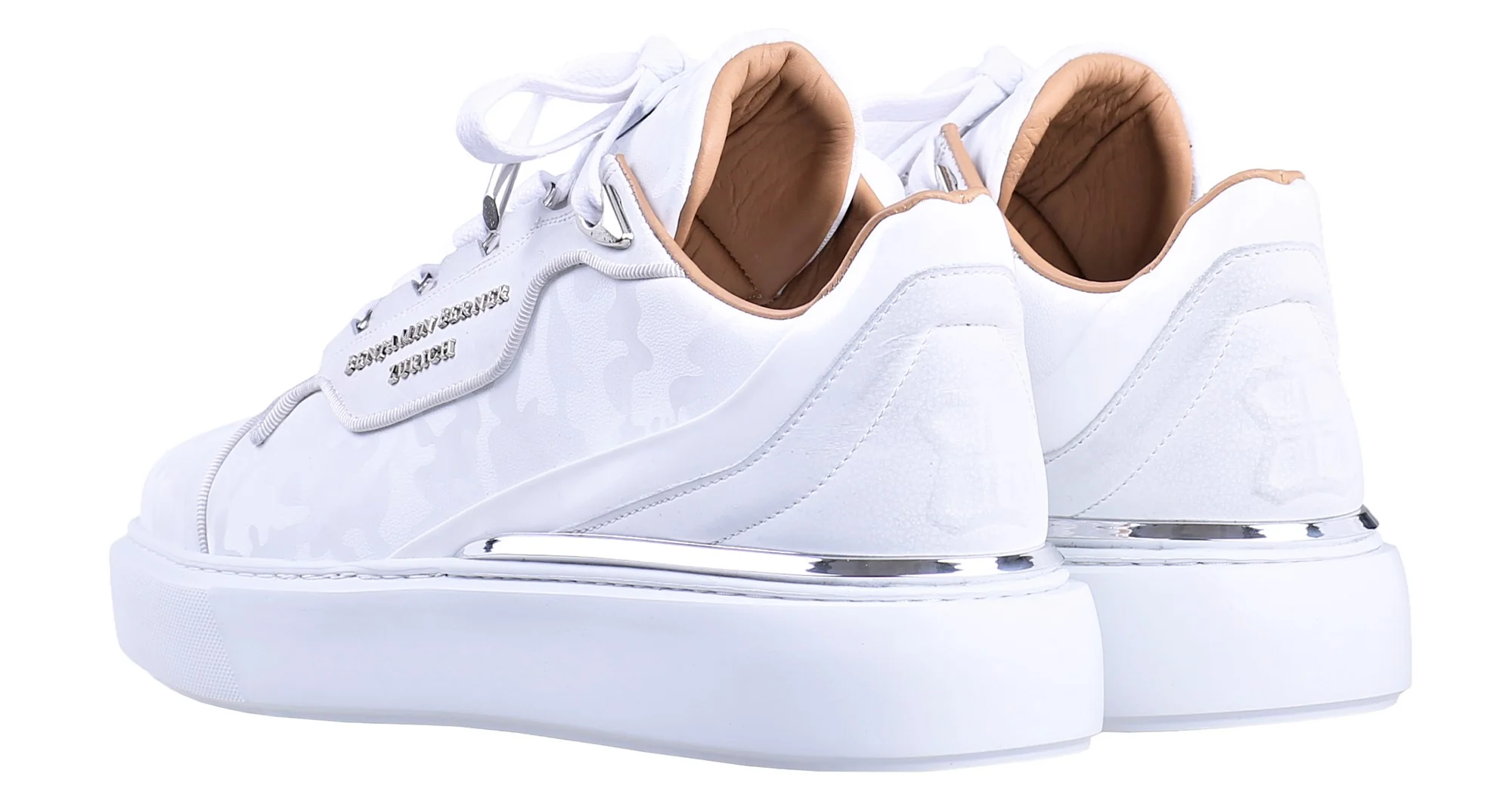 BNJ RAPHAEL Low-Top  WHITE REFLECTIVE CAMOUFLAGE CALFSKIN - Image 3