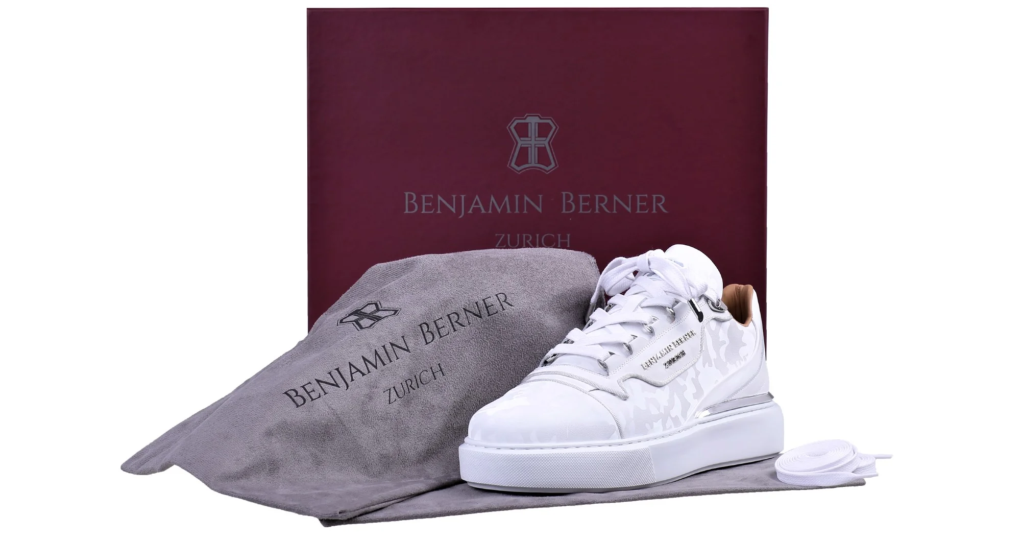 BNJ RAPHAEL Low-Top  WHITE REFLECTIVE CAMOUFLAGE CALFSKIN - Image 4