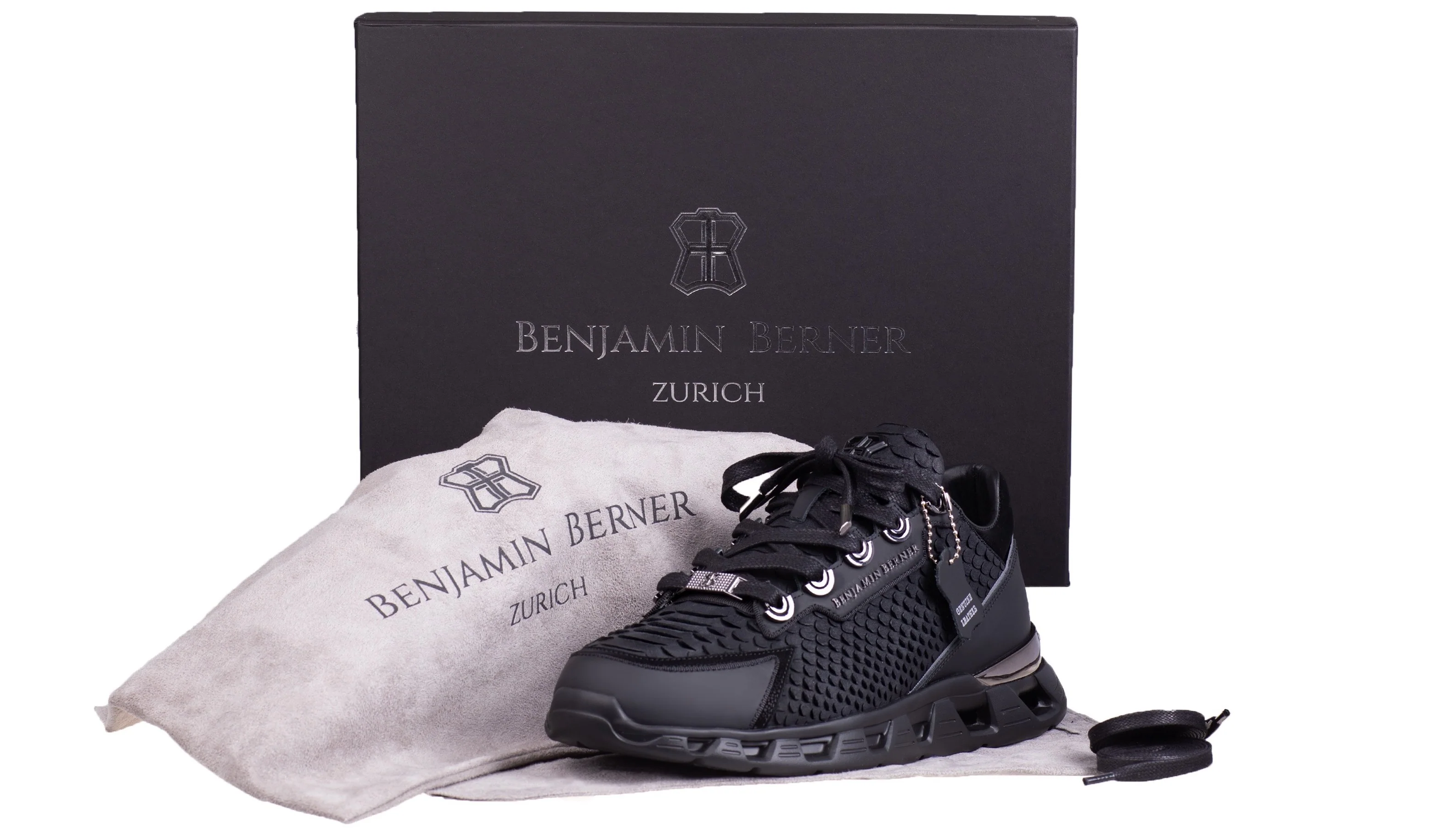 BNJ RAZOR HIGH-TECH RUNNER ALL BLACK PYTHON CUT NUBUCK - Image 3