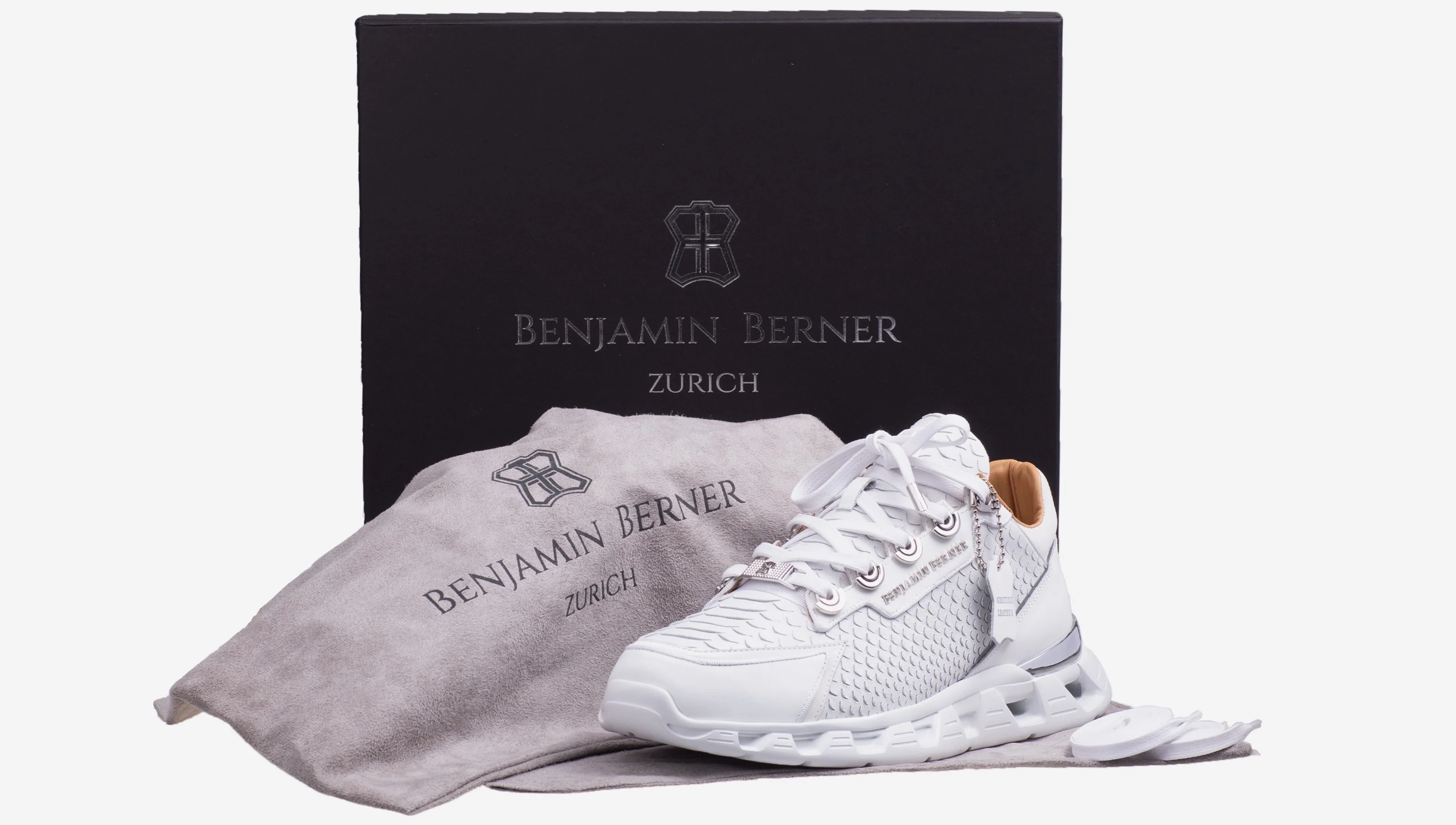 BNJ RAZOR HIGH-TECH RUNNER ALL WHITE PYHTON CUT NAPPA - Image 3