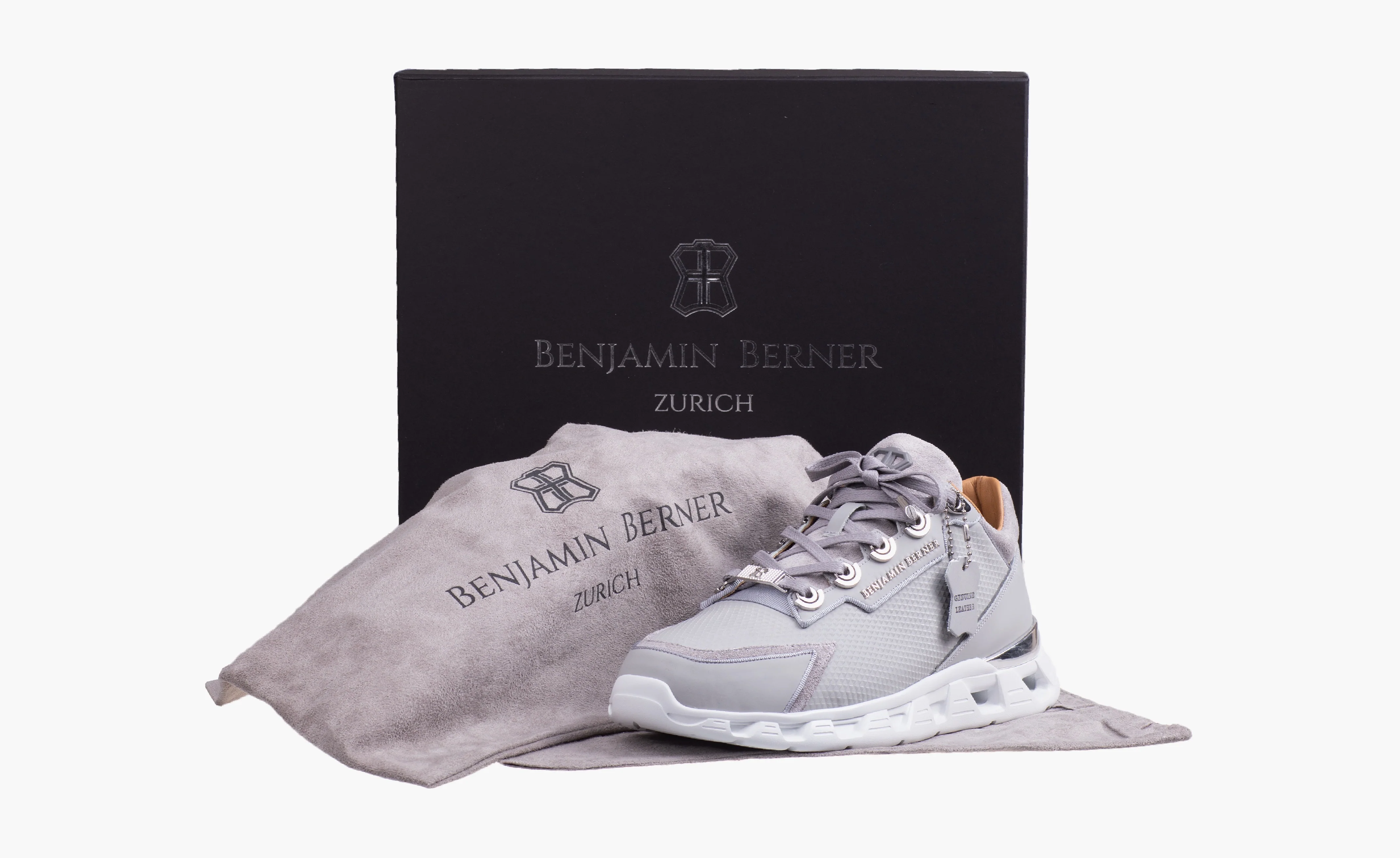 BNJ RAZOR HIGH-TECH RUNNER ICE GREY  TRIANGLE EMBOSSED MATT NAPPA - Image 3