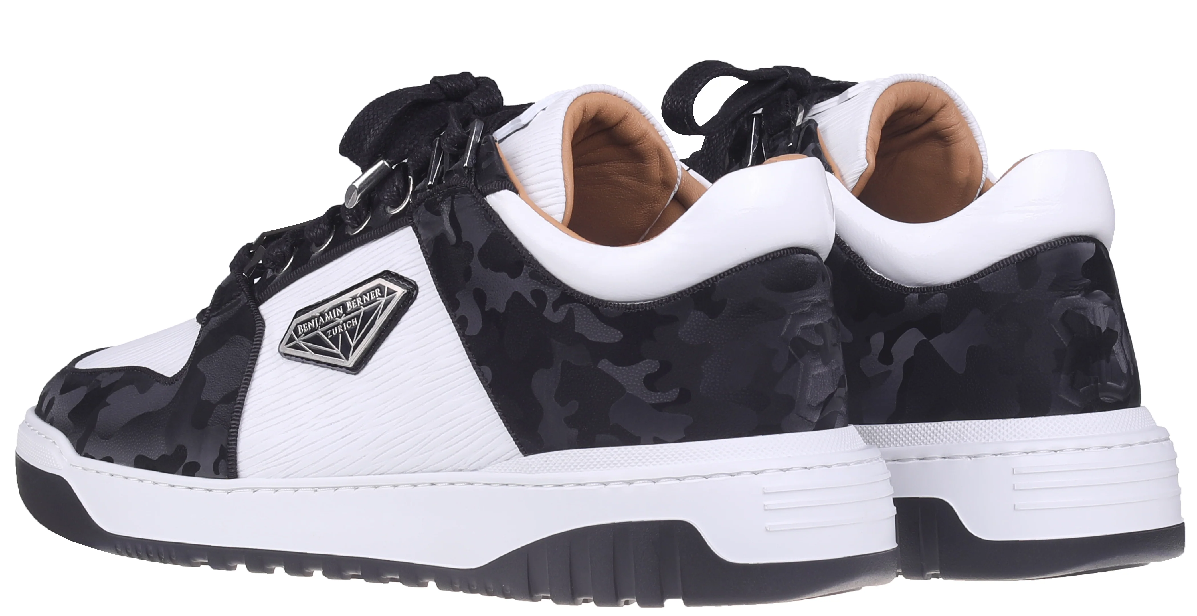 BNJ SIGMA Low-Top BLACK REFLECTIVE CAMOUFLAGE- WHITE 3D WAVE - Image 3