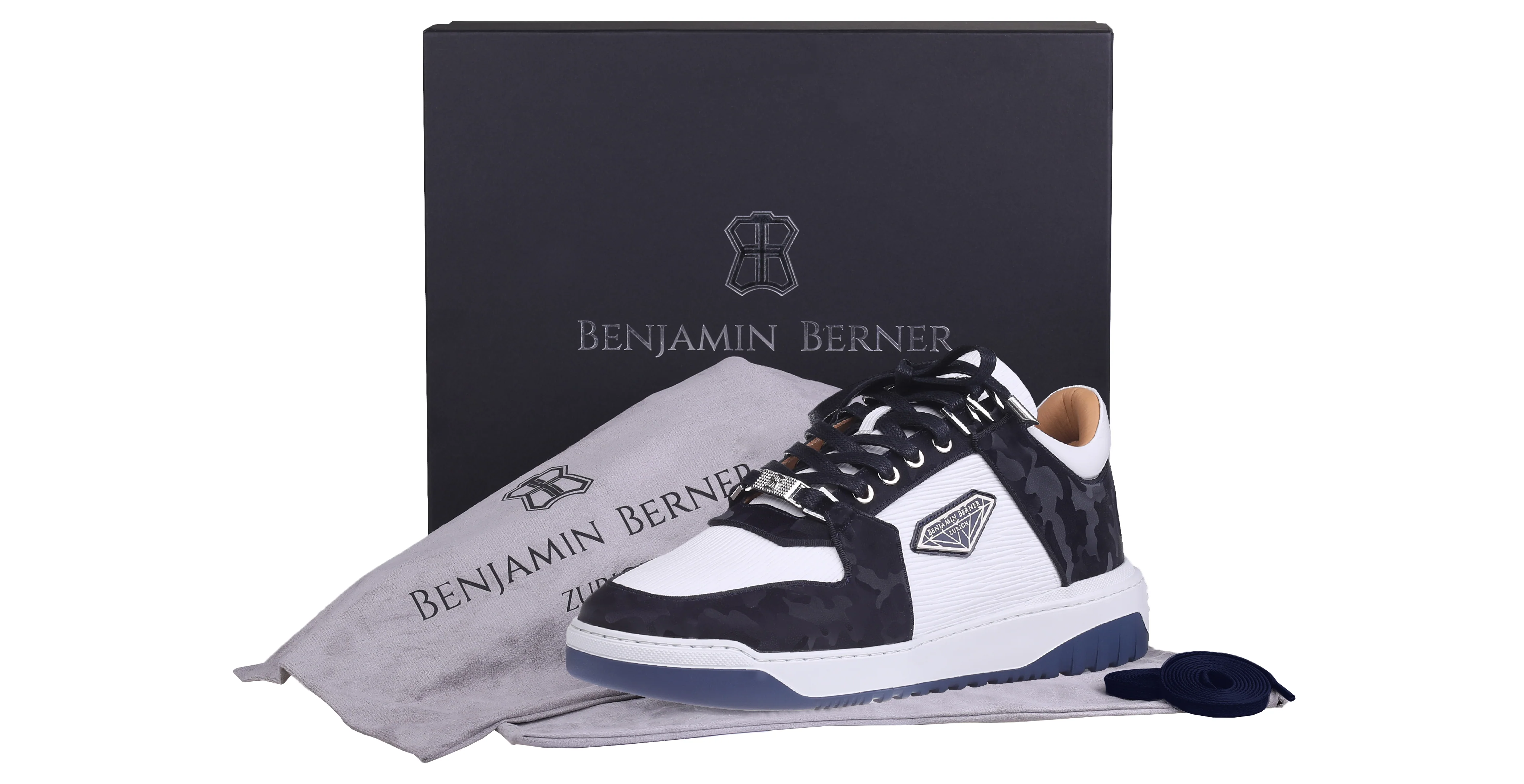 BNJ SIGMA Low-Top NAVY REFLECTIVE CAMOUFLAGE- WHITE 3D WAVE - Image 3
