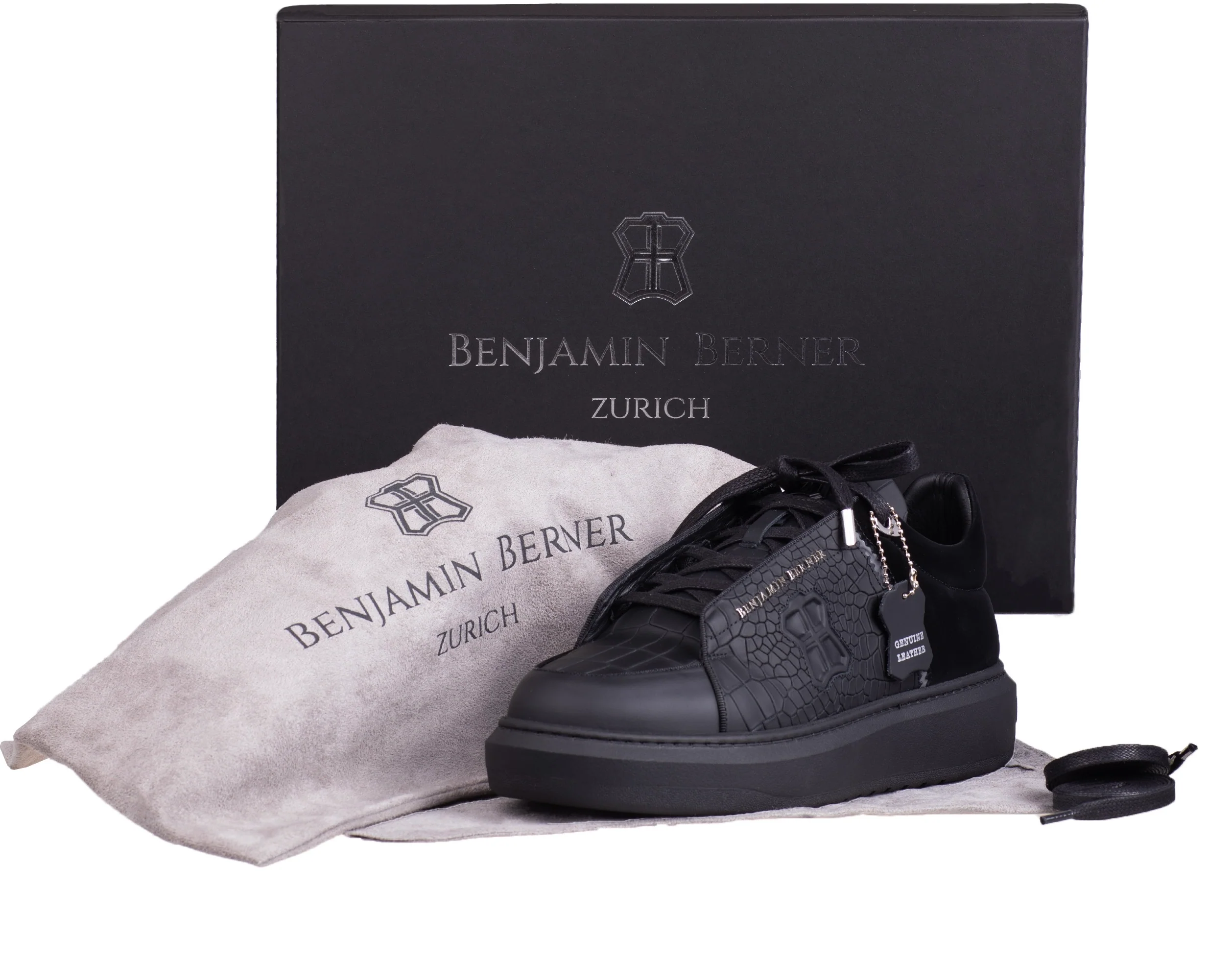 BNJ THEO BLACK MATT CROCODILE - Image 3