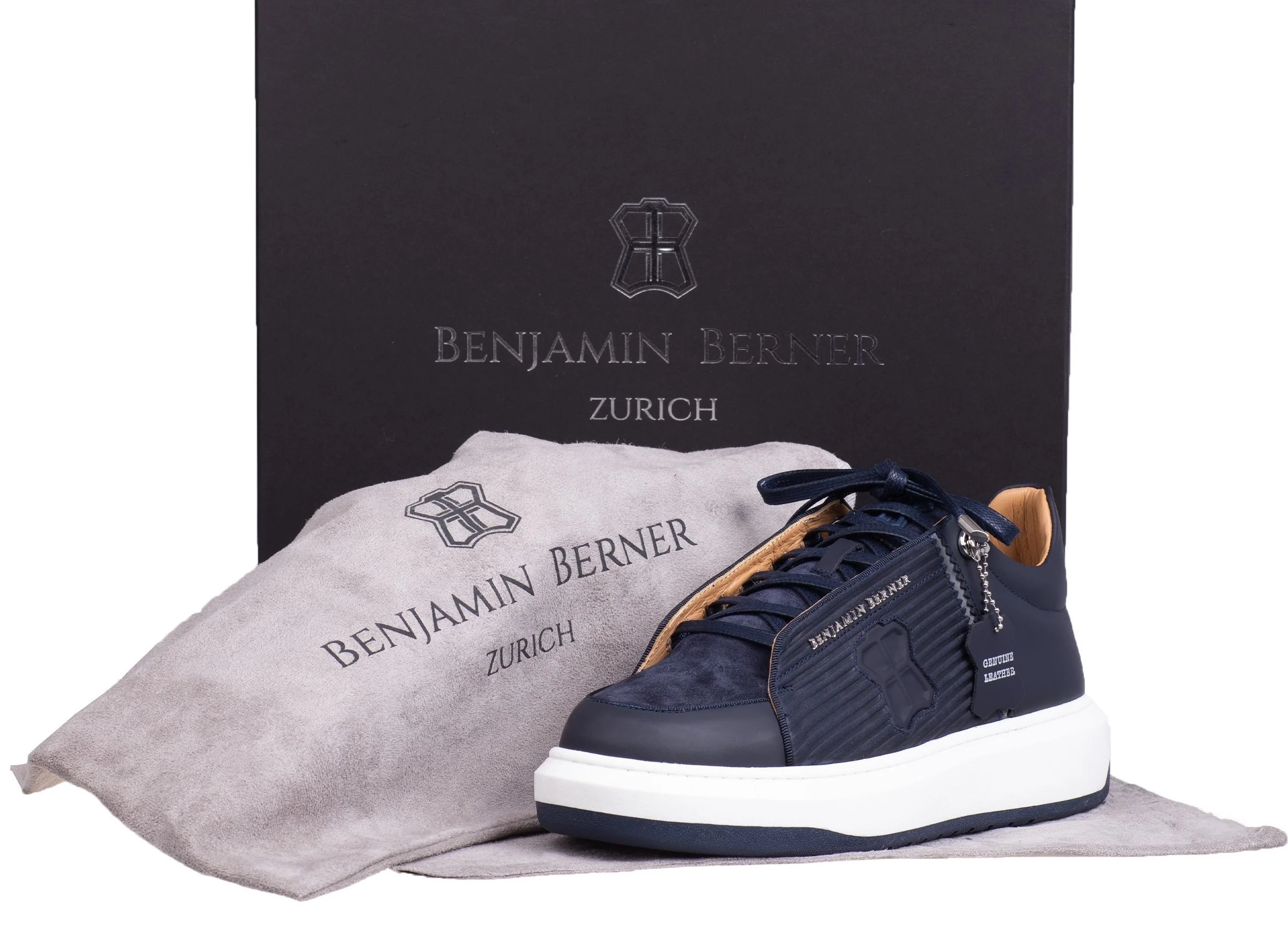 BNJ THEO NNAVY 3-D STRIPED NUBUCK - SUEDE - Image 3