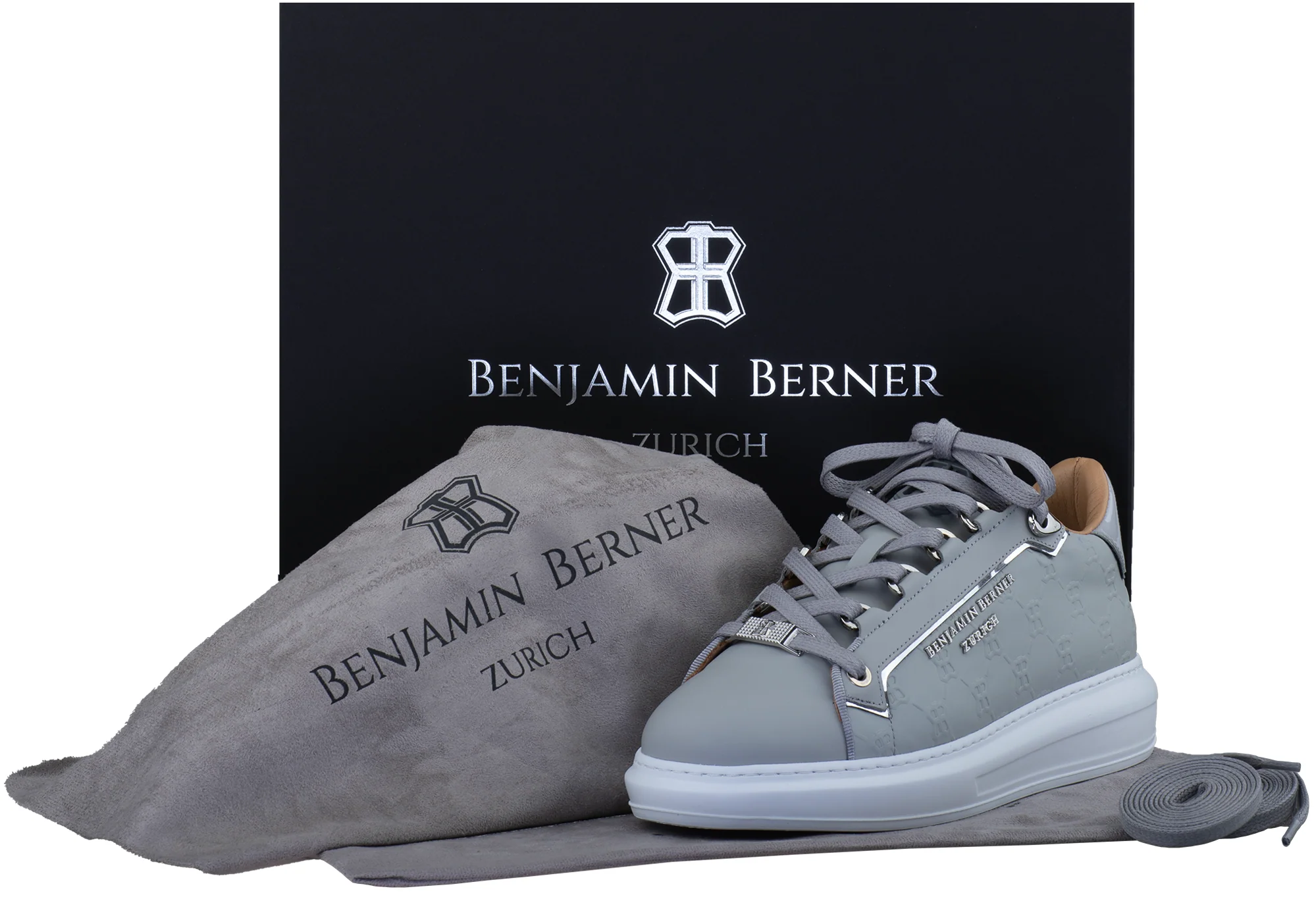 BNJ WOMEN'S ACHILLE ICE GREY MONOGRAM EMBOSSED - Image 4