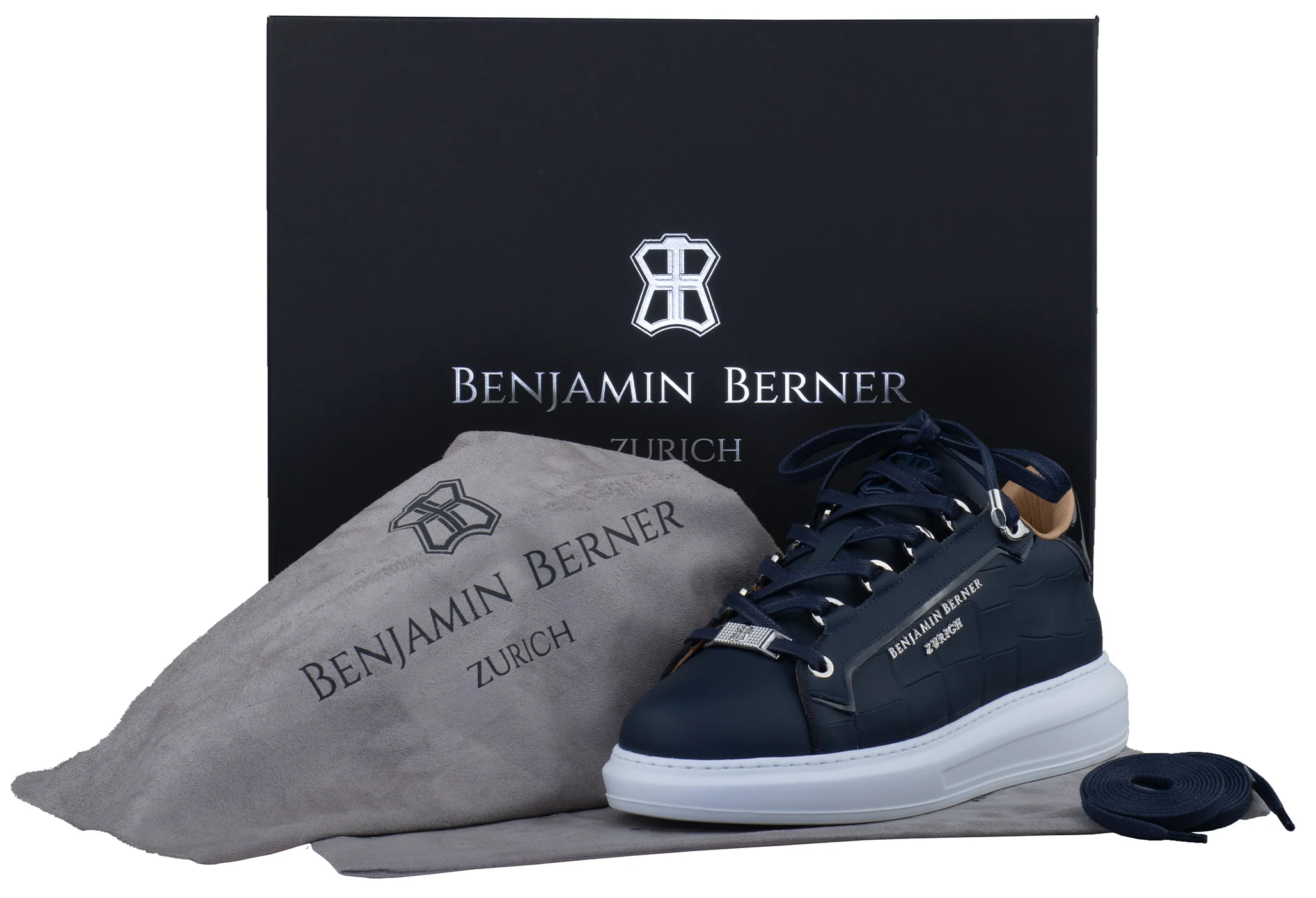 BNJ WOMEN'S ACHILLE NAVY MATT CROCODILE - Image 4