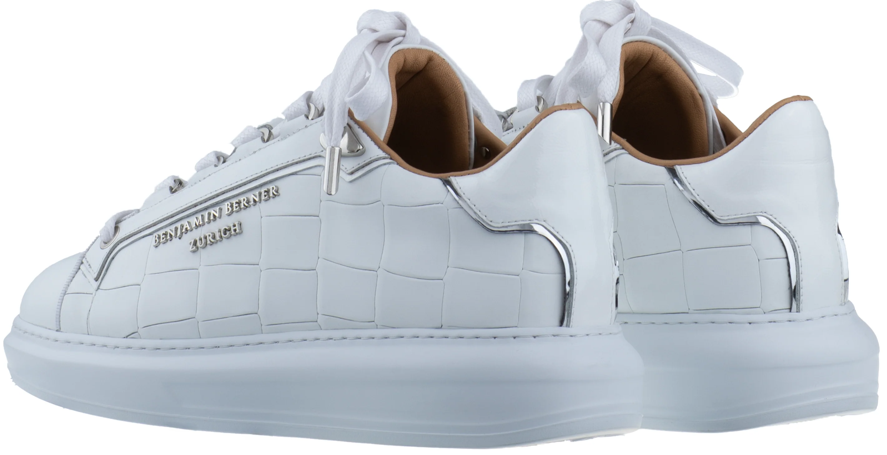 BNJ WOMEN'S ACHILLE WHITE MATT CROCODILE - Image 3