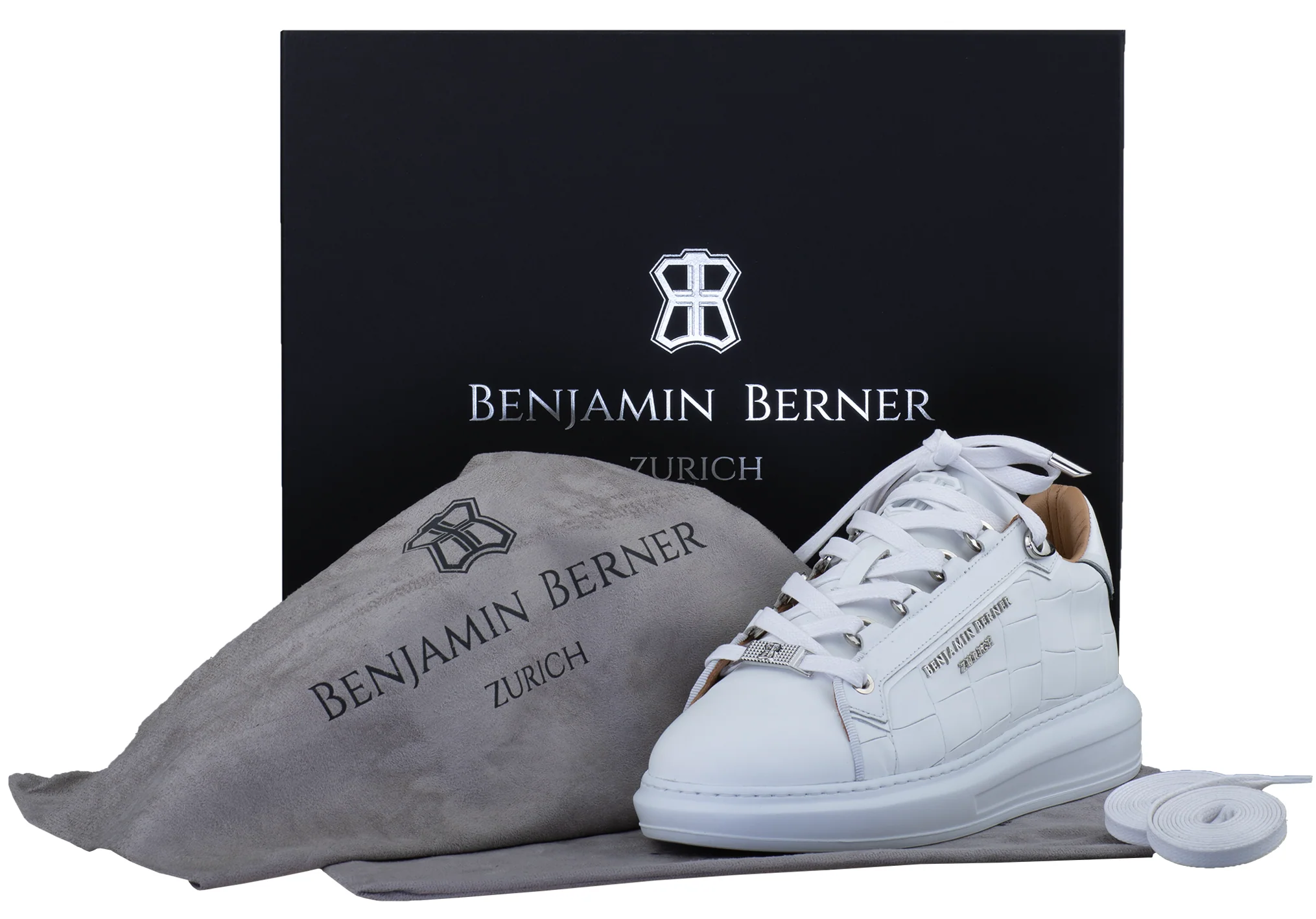 BNJ WOMEN'S ACHILLE WHITE MATT CROCODILE - Image 4