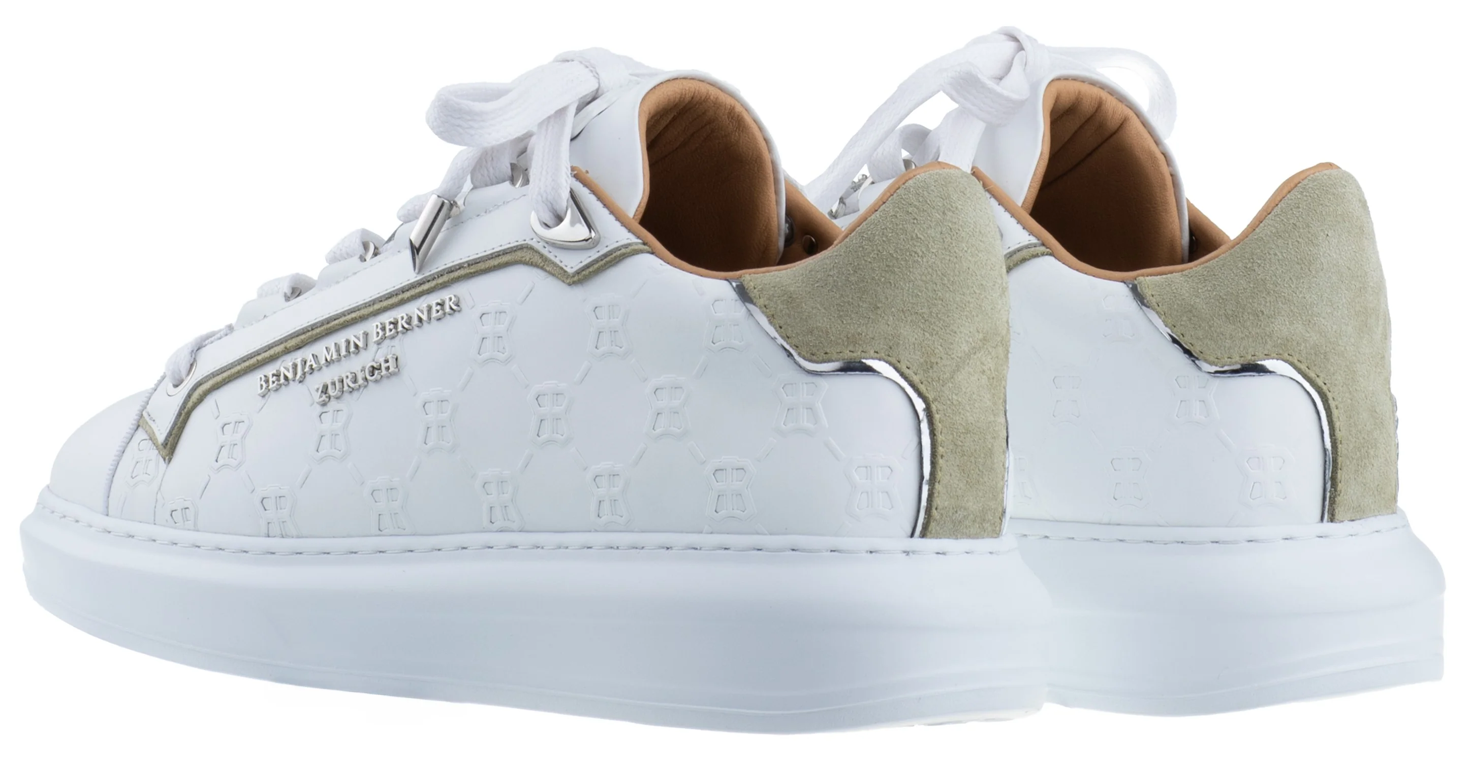 BNJ WOMEN'S ACHILLE WHITE MONOGRAM-MINT GREEN - Image 3