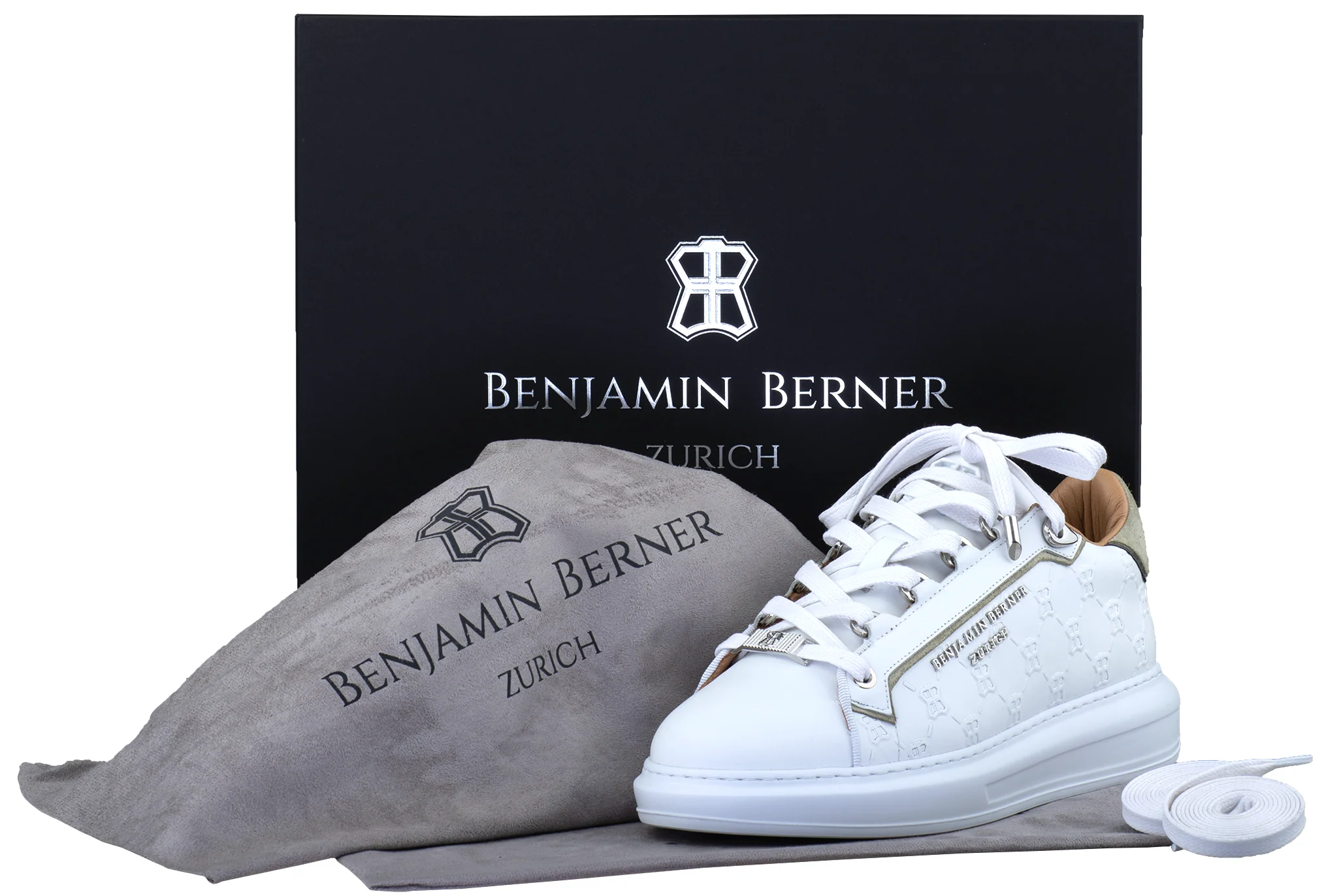 BNJ WOMEN'S ACHILLE WHITE MONOGRAM-MINT GREEN - Image 4
